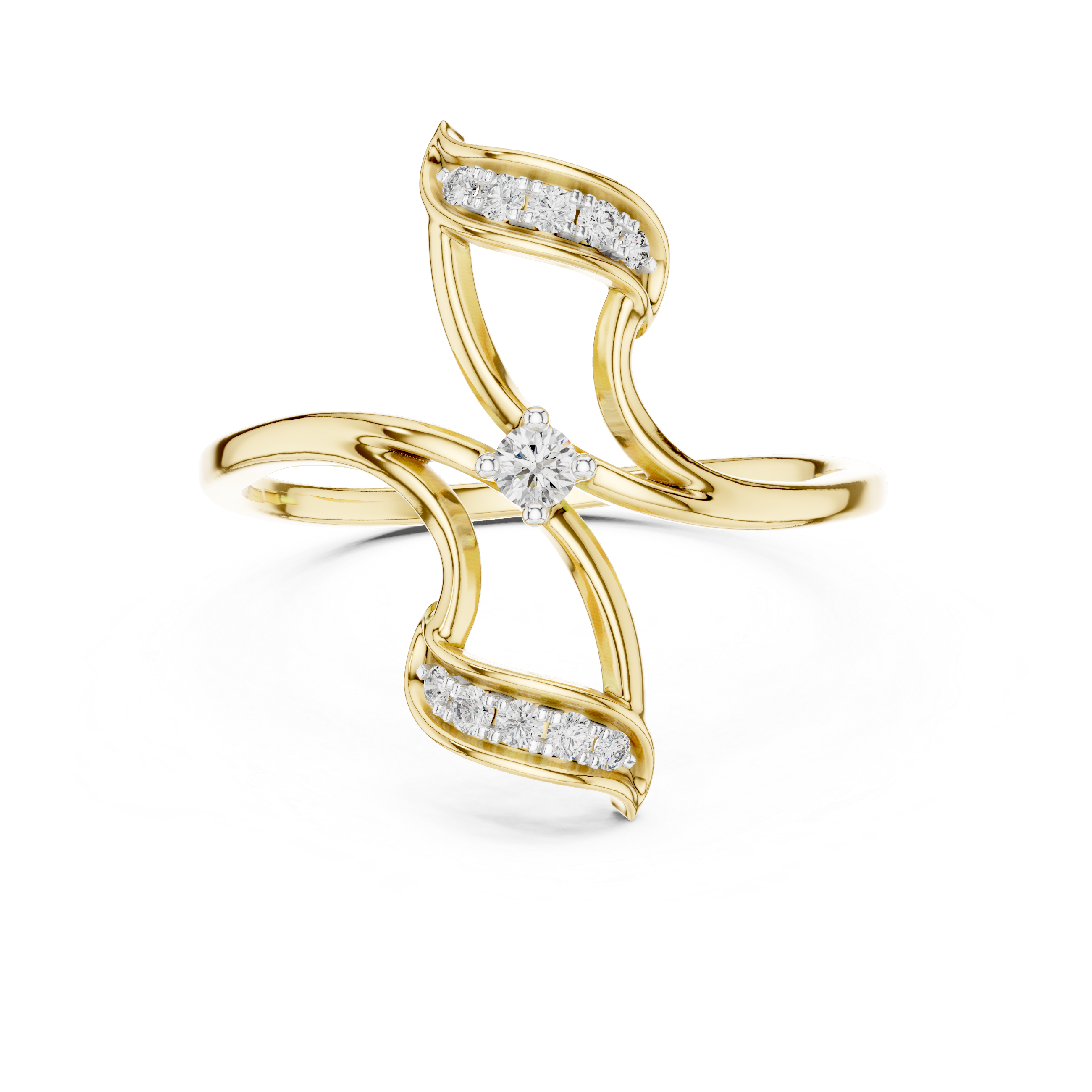 Round Cut Diamond Twist Infinity Solitaire Ring