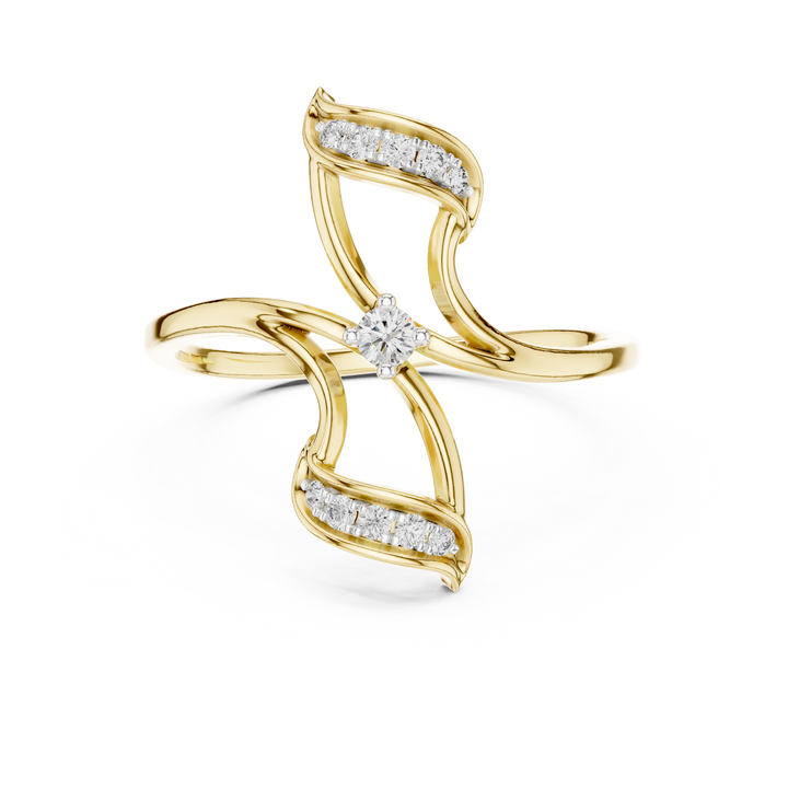 Round Cut Diamond Twist Infinity Solitaire Ring