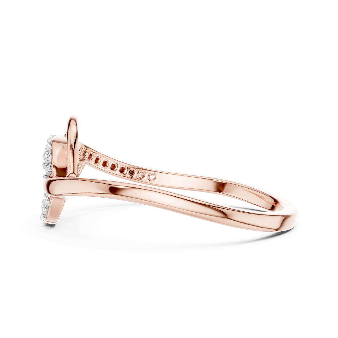 Round Cut Diamond Interlaced Infinity Twist Ring