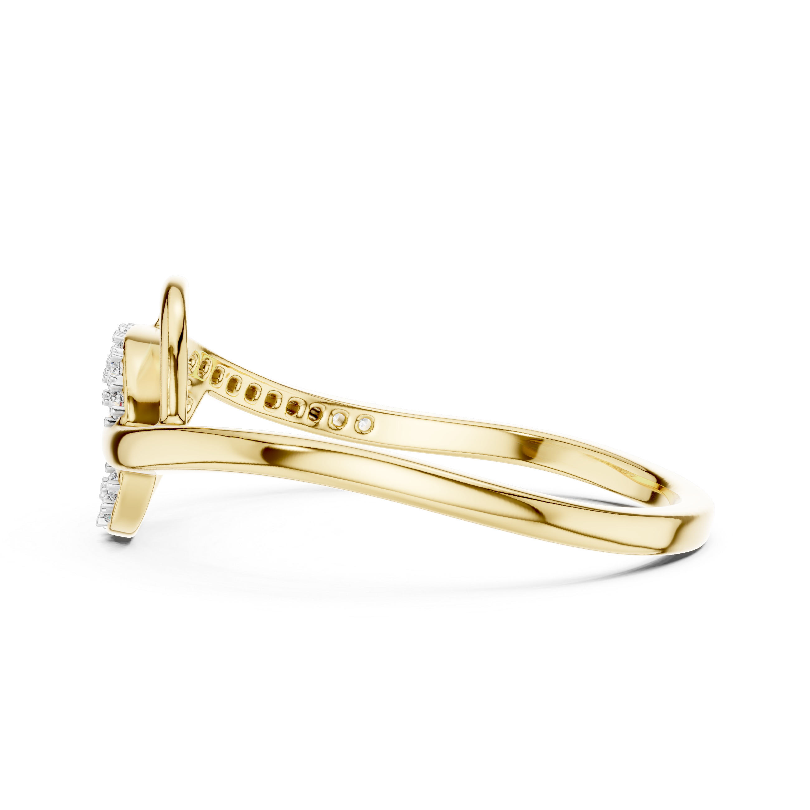 Round Cut Diamond Interlaced Infinity Twist Ring