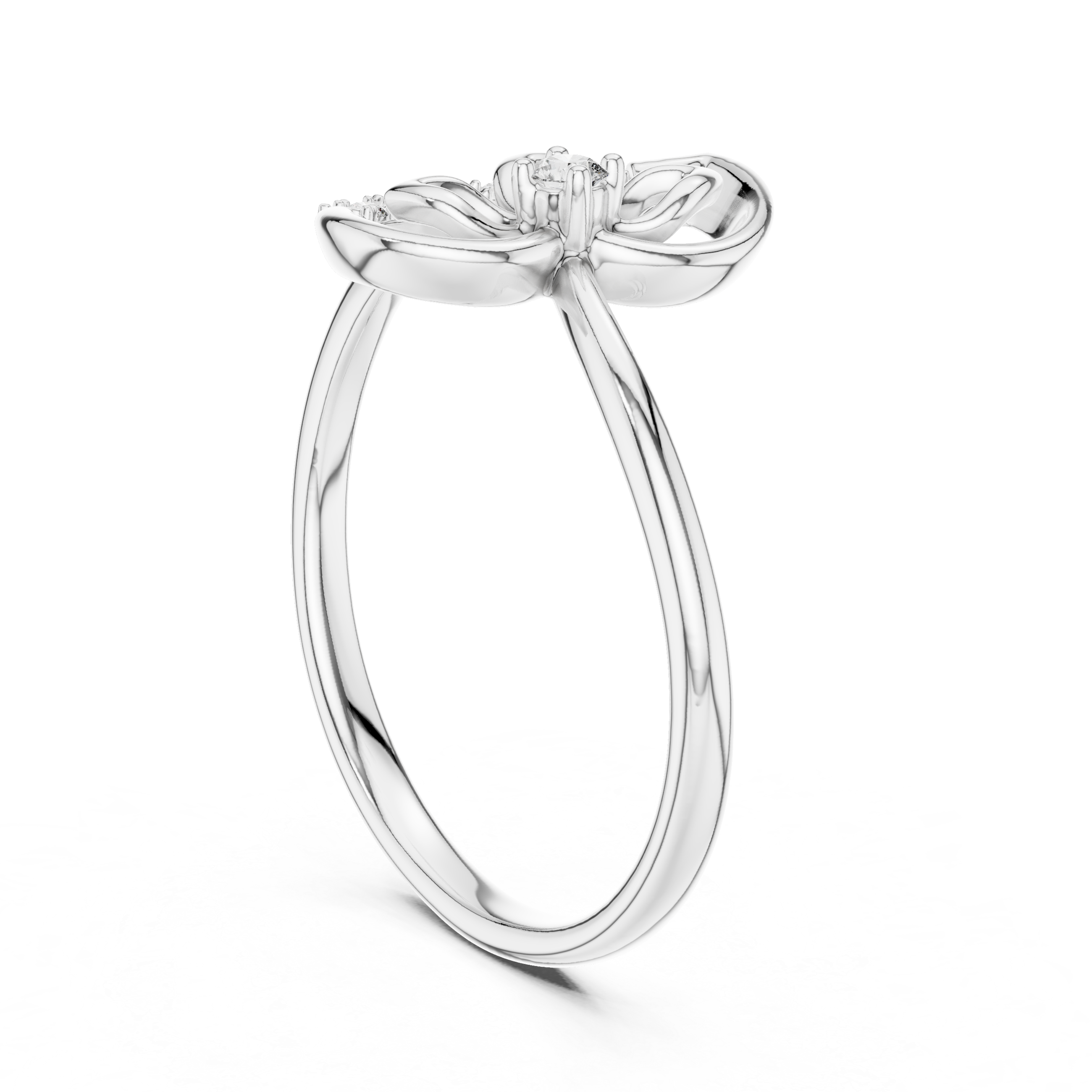 Round Cut Diamond Elegant Swirl Twist Ring