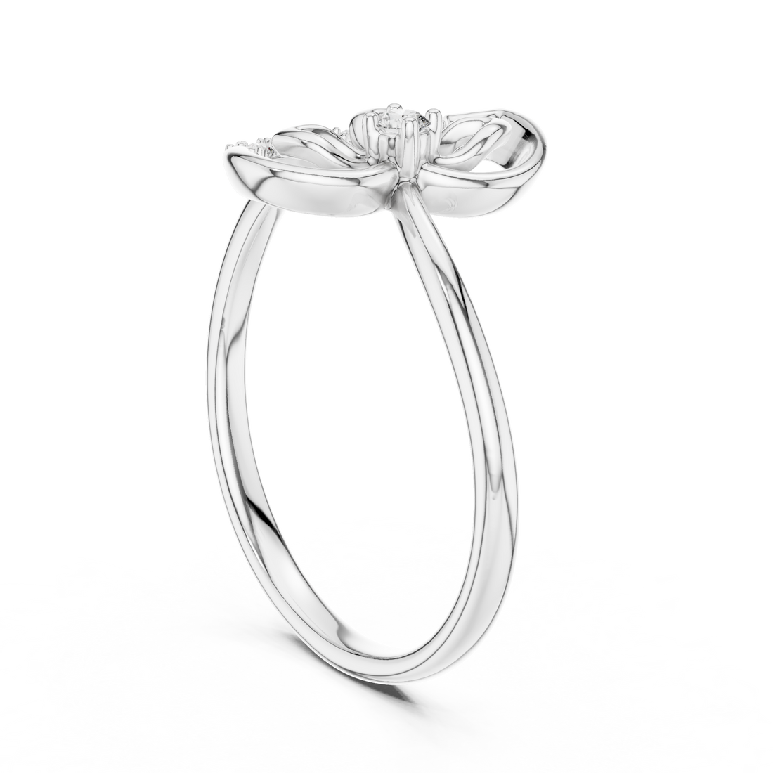 Round Cut Diamond Elegant Swirl Twist Ring