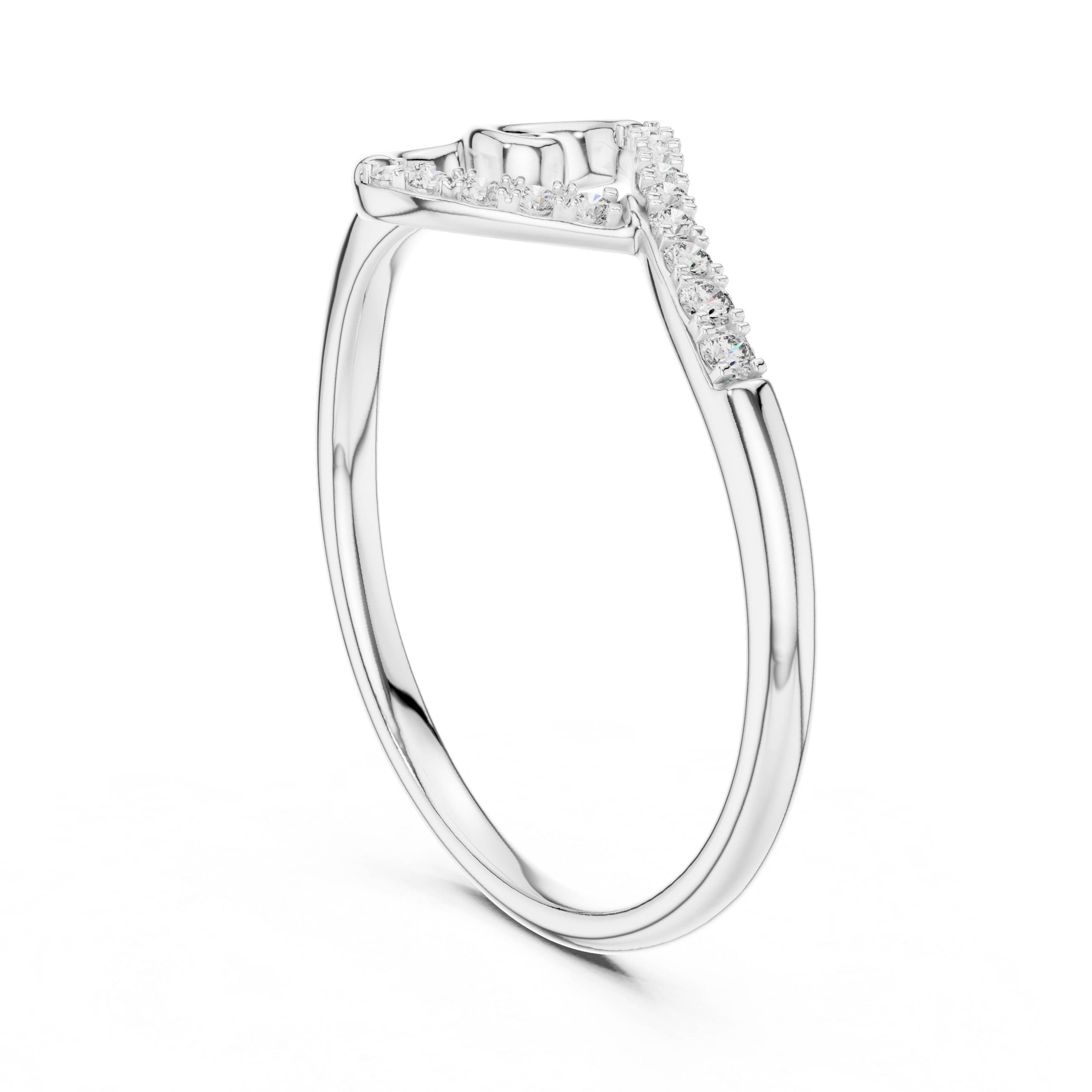 Round Cut Diamond Twist Open Band Ring with Pavé Accents