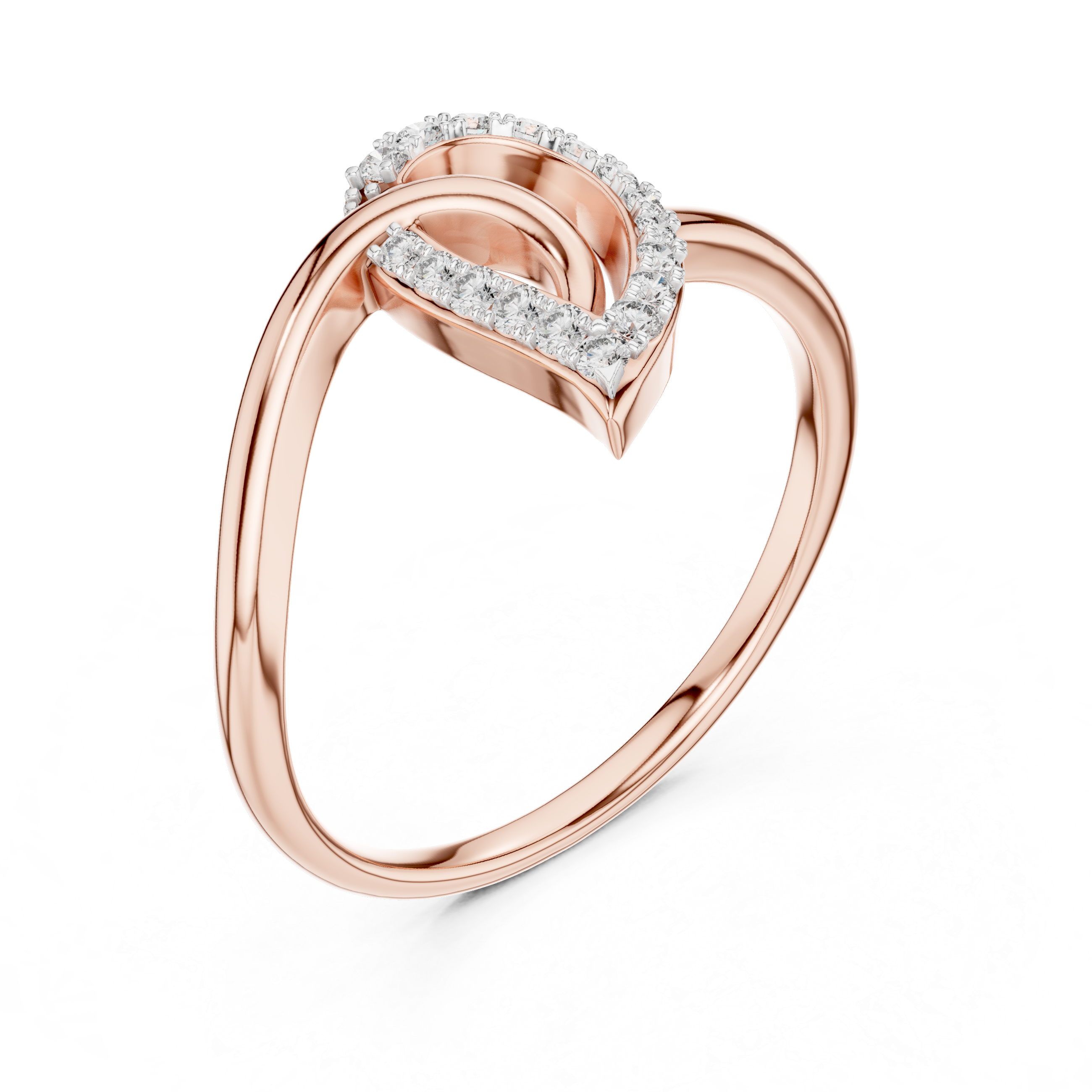 Pear Shape Diamond Interlaced Twist Halo Ring with Pavé Accents