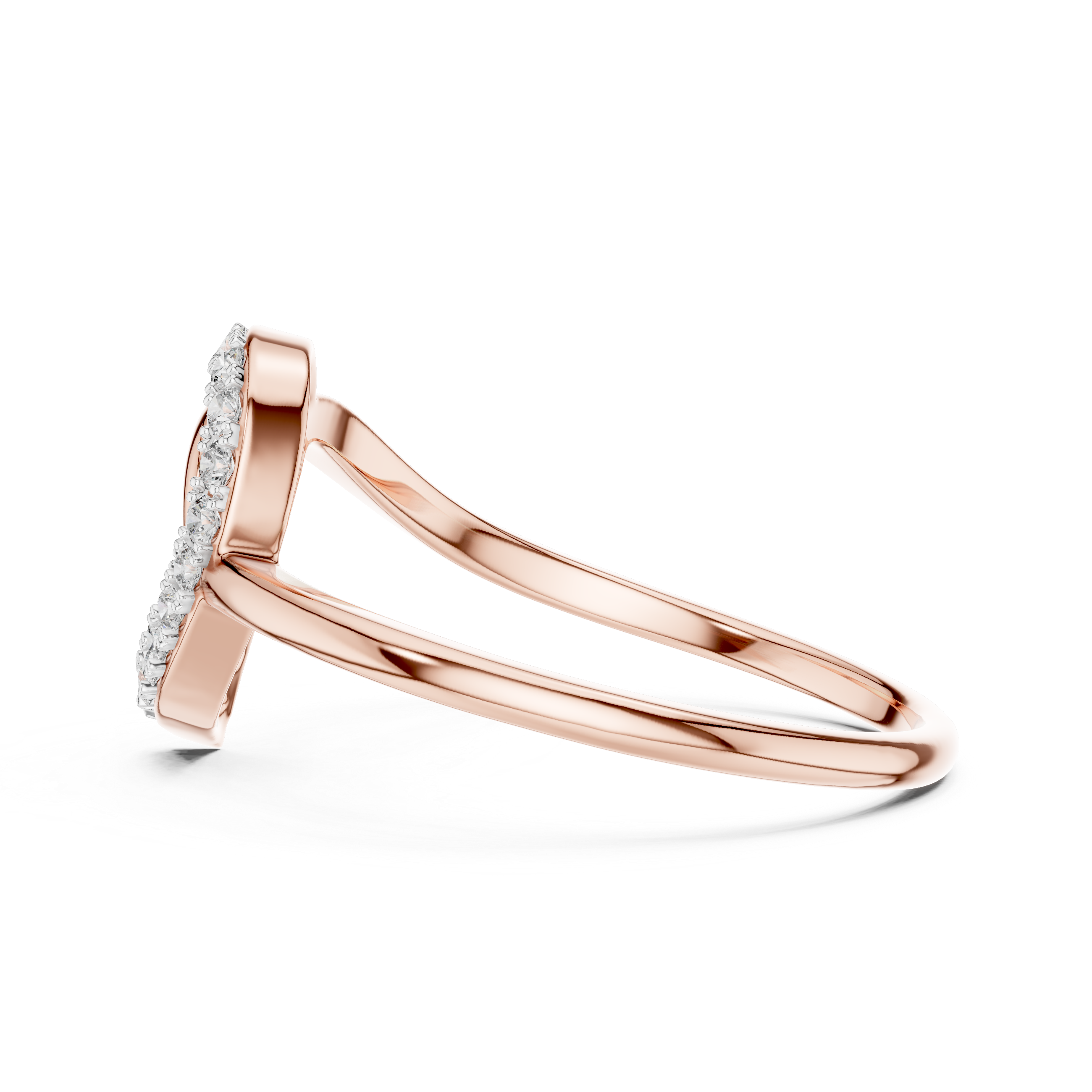 Pear Shape Diamond Interlaced Twist Halo Ring with Pavé Accents