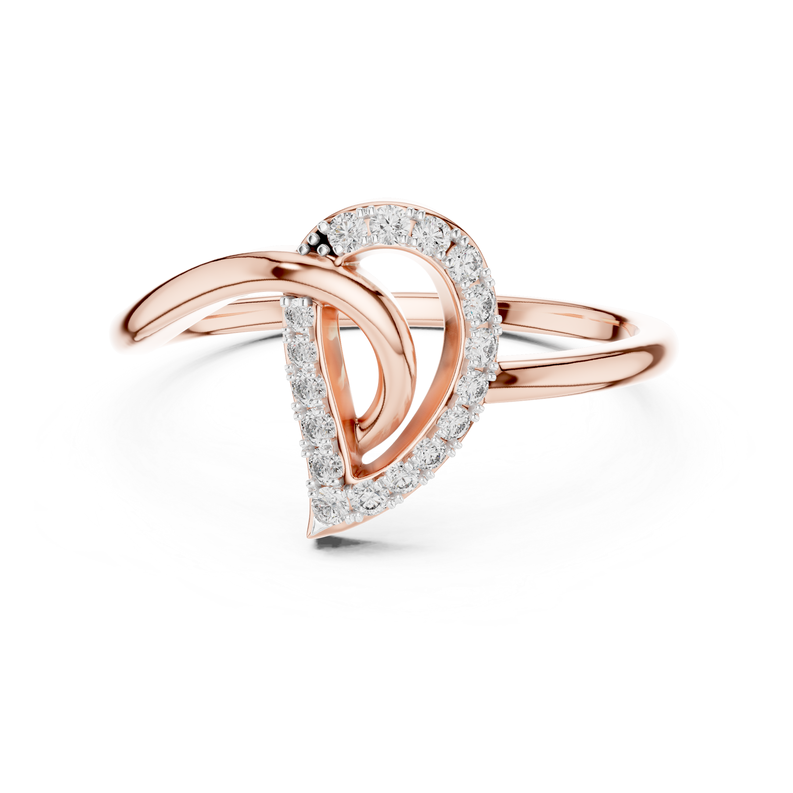 Pear Shape Diamond Interlaced Twist Halo Ring with Pavé Accents