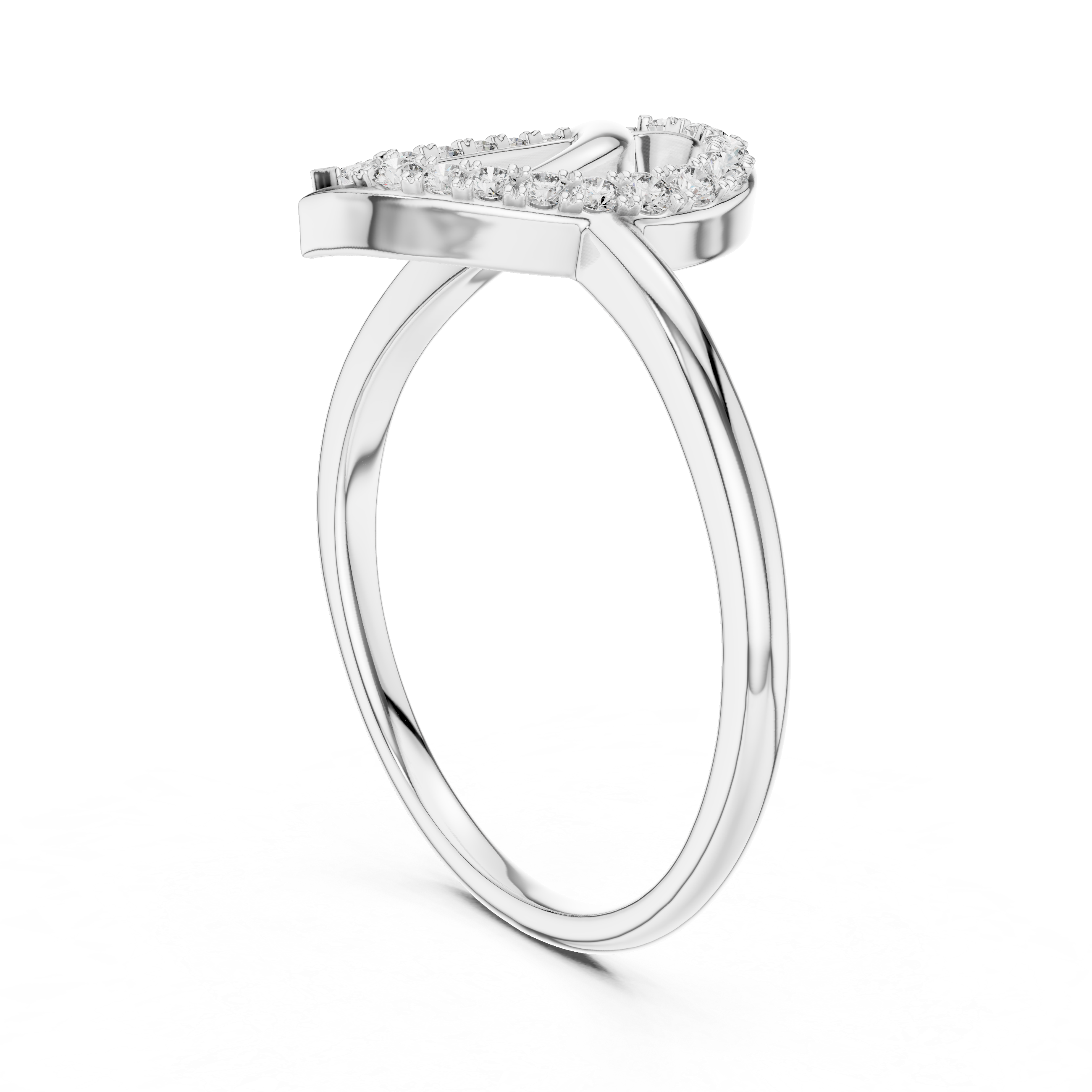 Pear Shape Diamond Interlaced Twist Halo Ring with Pavé Accents