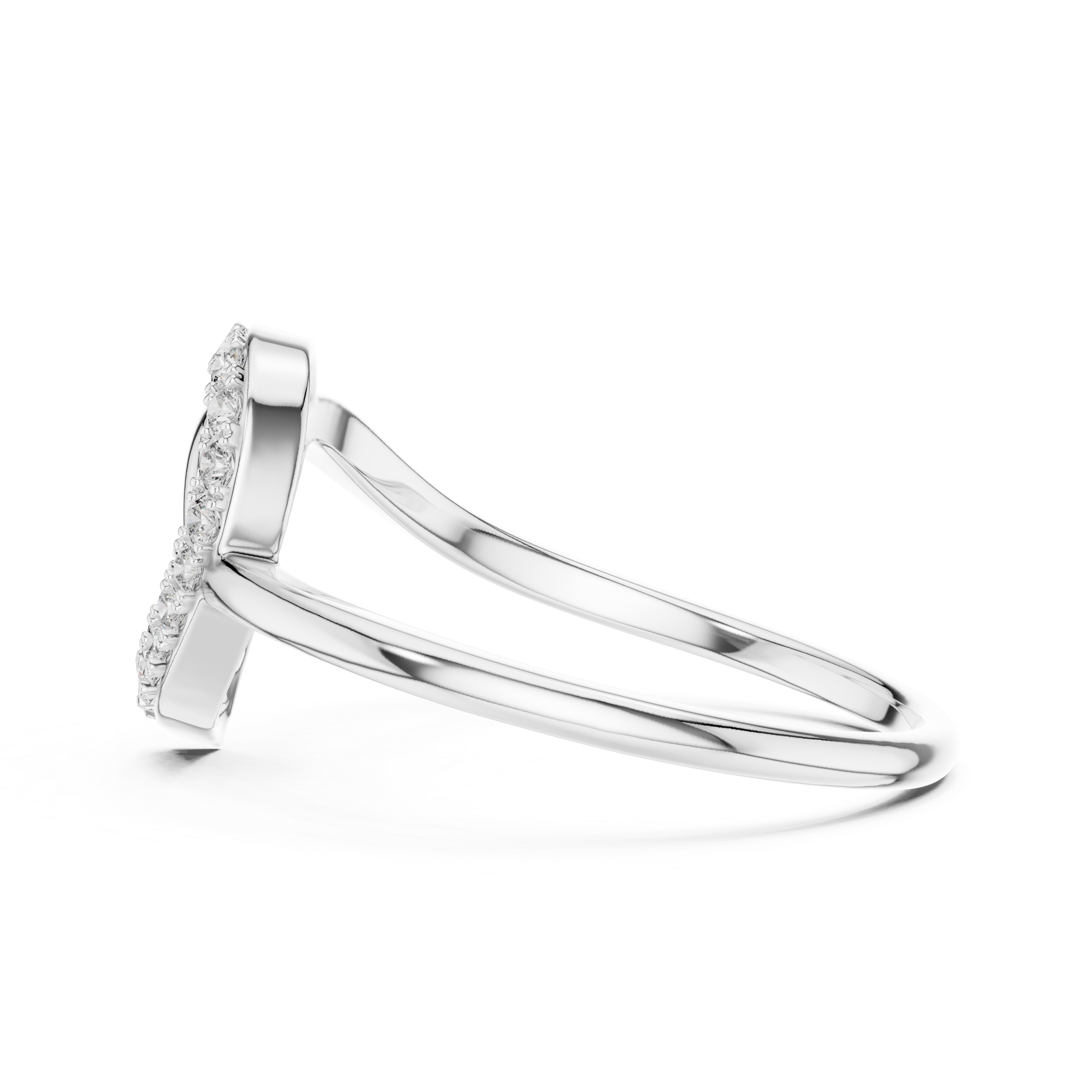 Pear Shape Diamond Interlaced Twist Halo Ring with Pavé Accents