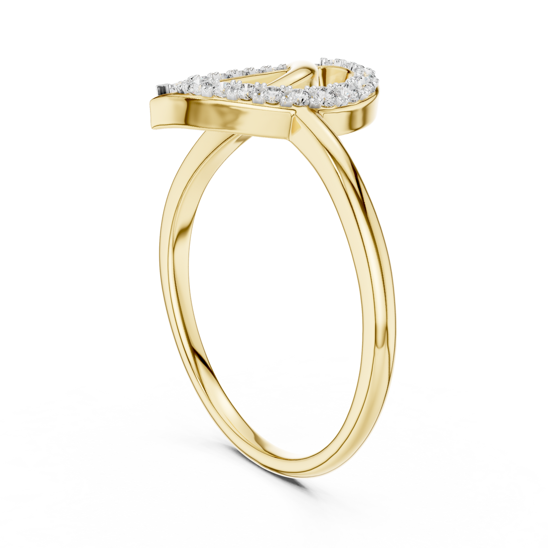 Pear Shape Diamond Interlaced Twist Halo Ring with Pavé Accents