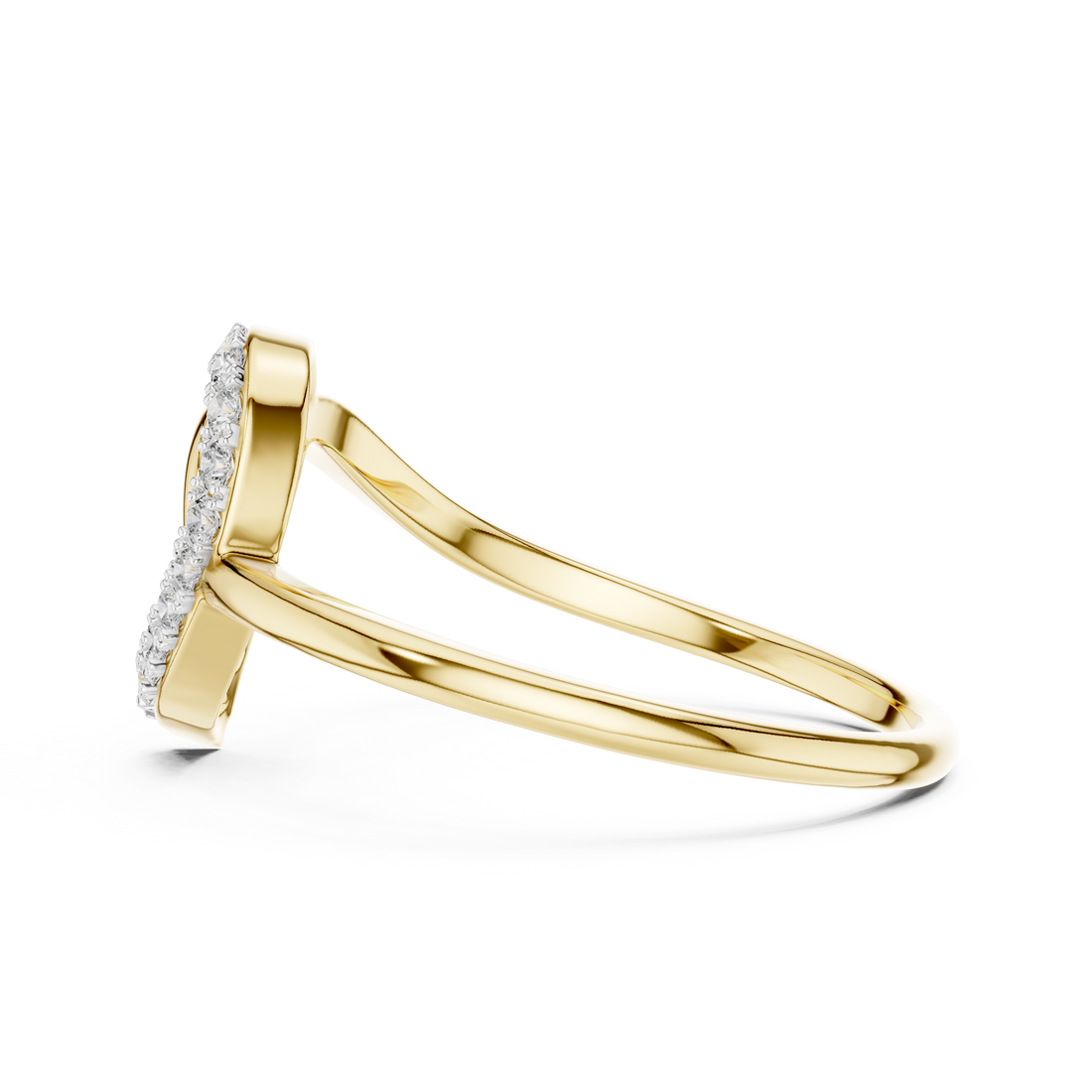 Pear Shape Diamond Interlaced Twist Halo Ring with Pavé Accents