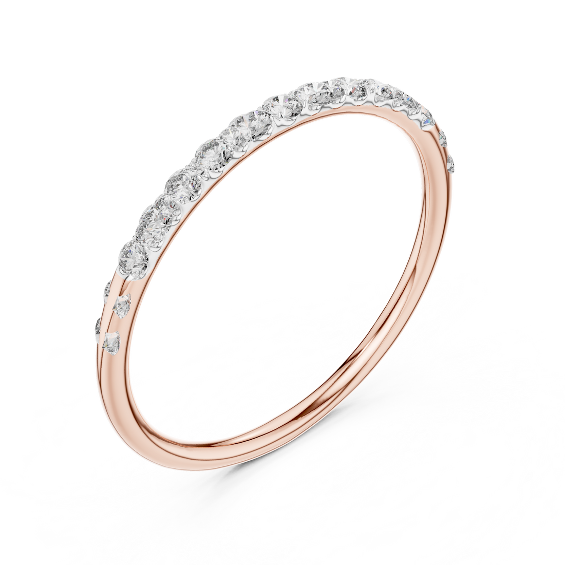 Round Cut Diamond Pavé Band Ring with Seamless Brilliance