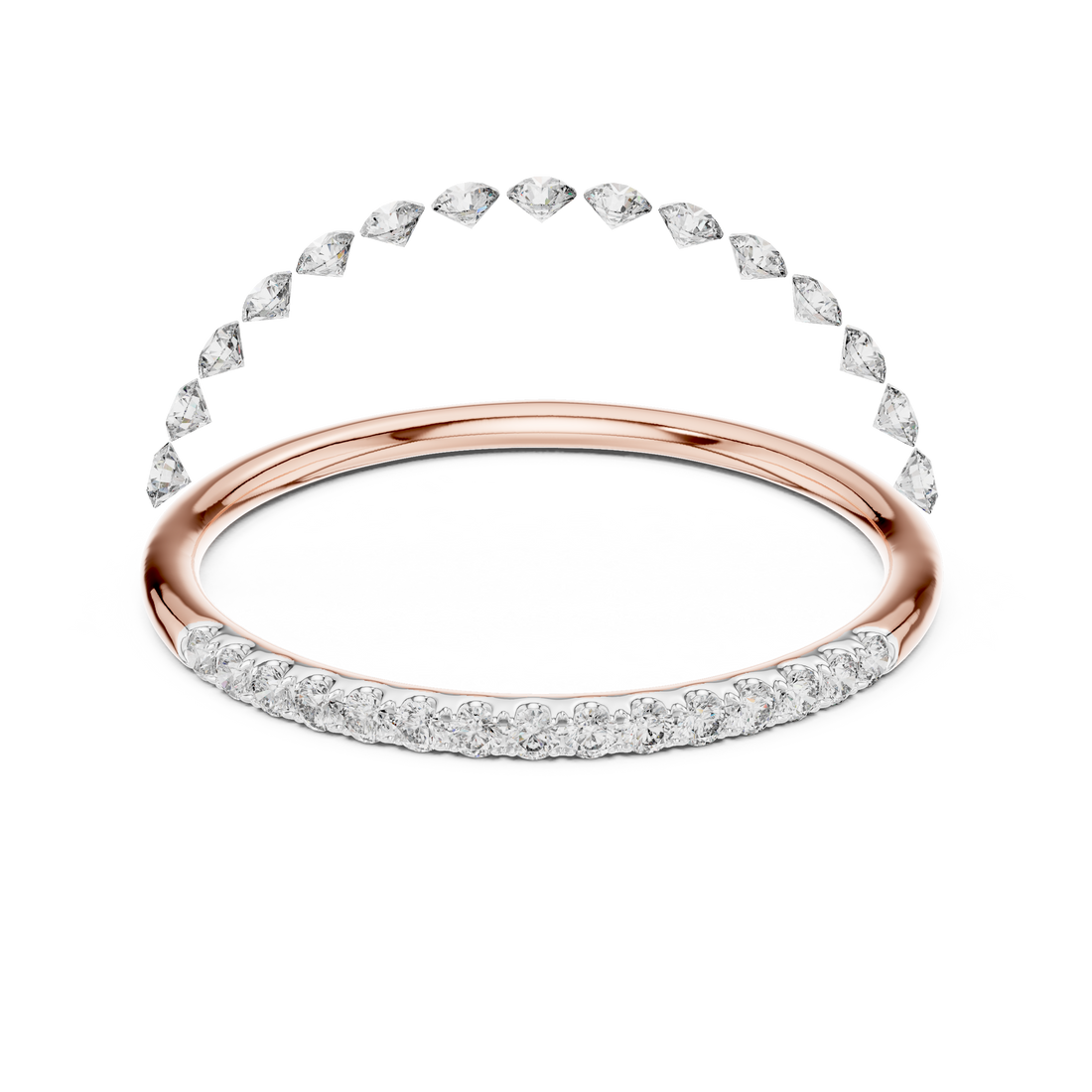 Round Cut Diamond Pavé Band Ring with Seamless Brilliance