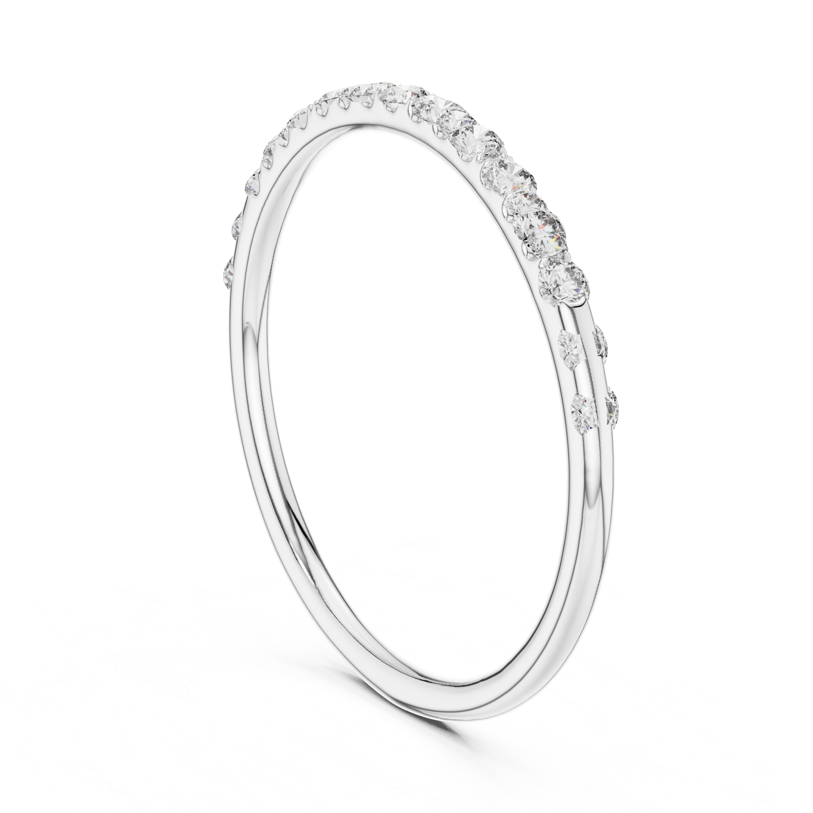 Round Cut Diamond Pavé Band Ring with Seamless Brilliance