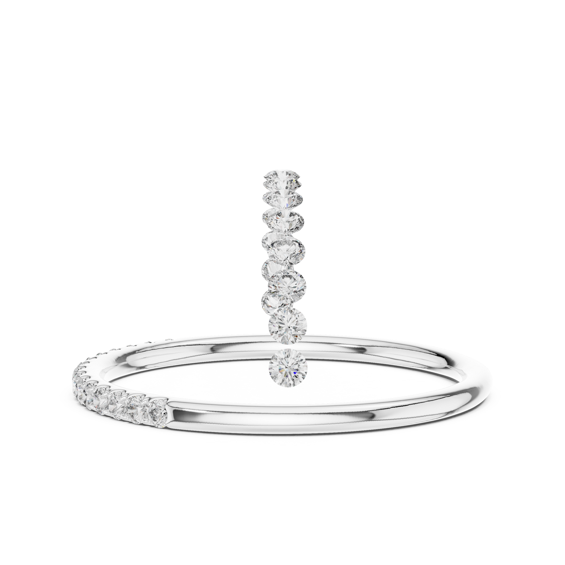 Round Cut Diamond Pavé Band Ring with Seamless Brilliance