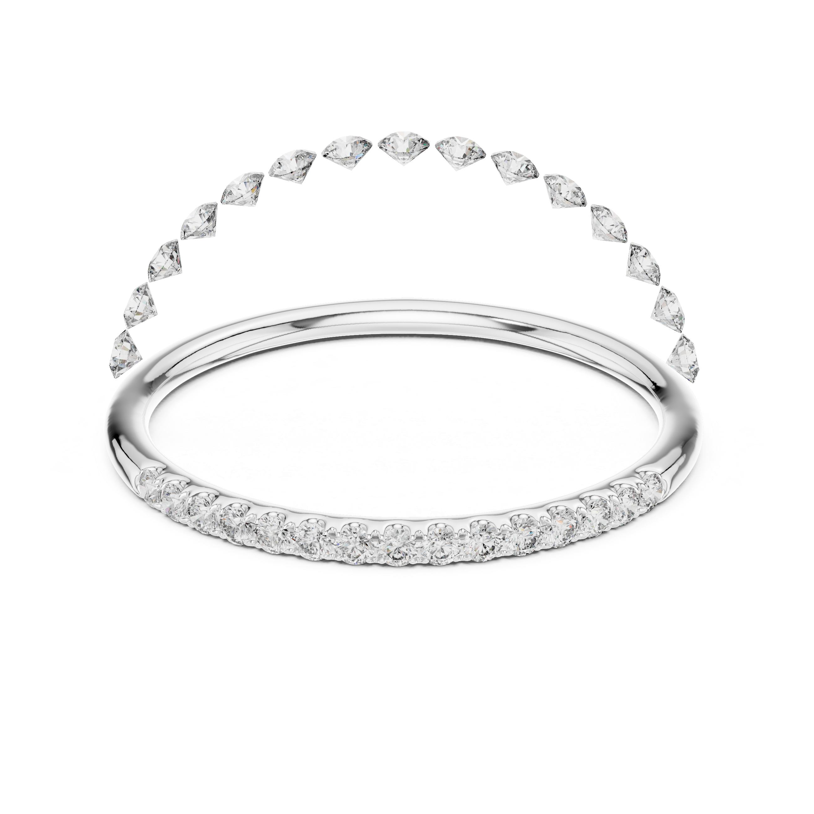 Round Cut Diamond Pavé Band Ring with Seamless Brilliance