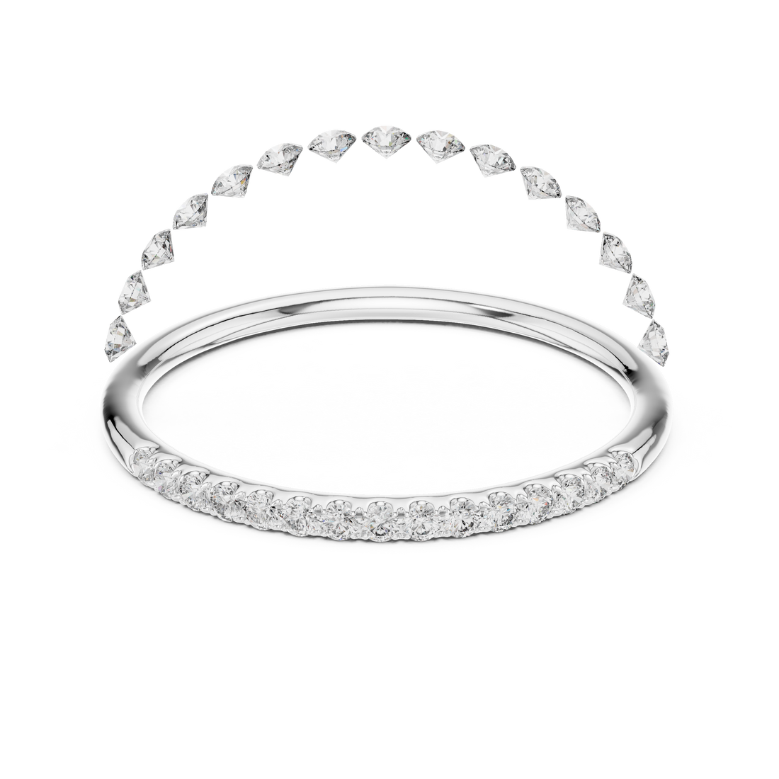 Round Cut Diamond Pavé Band Ring with Seamless Brilliance