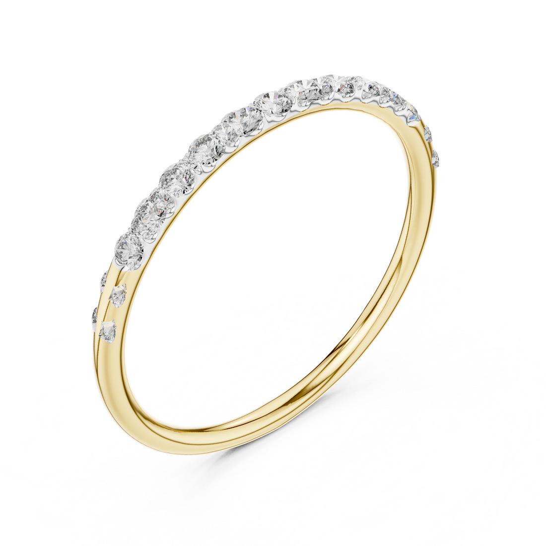 Round Cut Diamond Pavé Band Ring with Seamless Brilliance