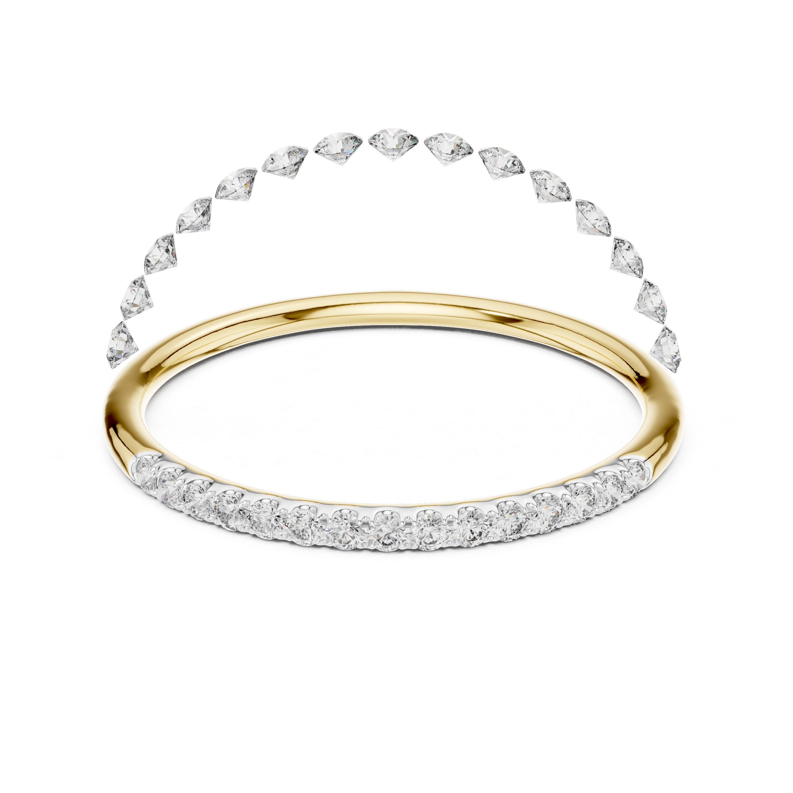 Round Cut Diamond Pavé Band Ring with Seamless Brilliance