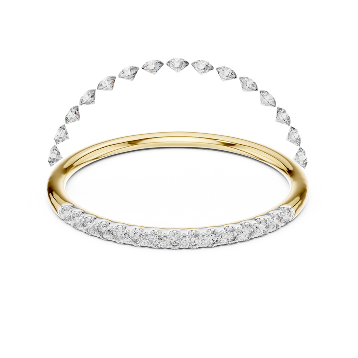 Round Cut Diamond Pavé Band Ring with Seamless Brilliance