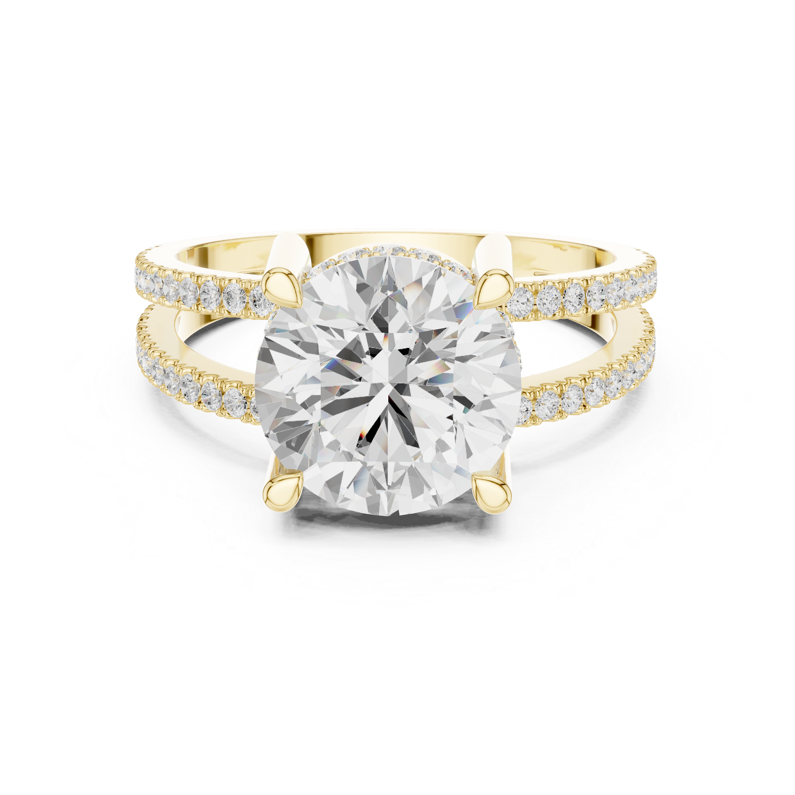 Gold hoop earrings with polished round shape.