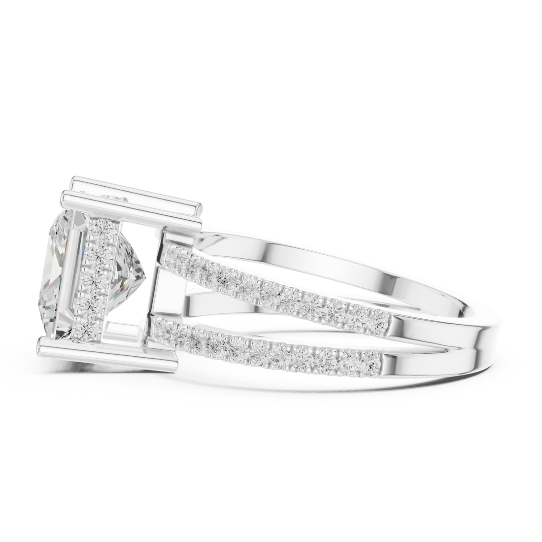 Diamond bangle with pavé-set stones.