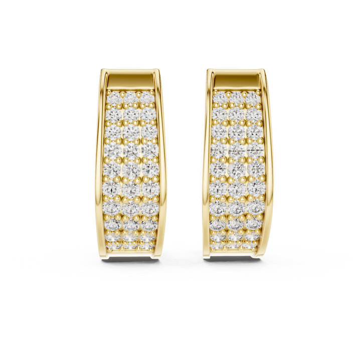 Round Brilliant Diamond Pavé Huggie Hoop Earrings