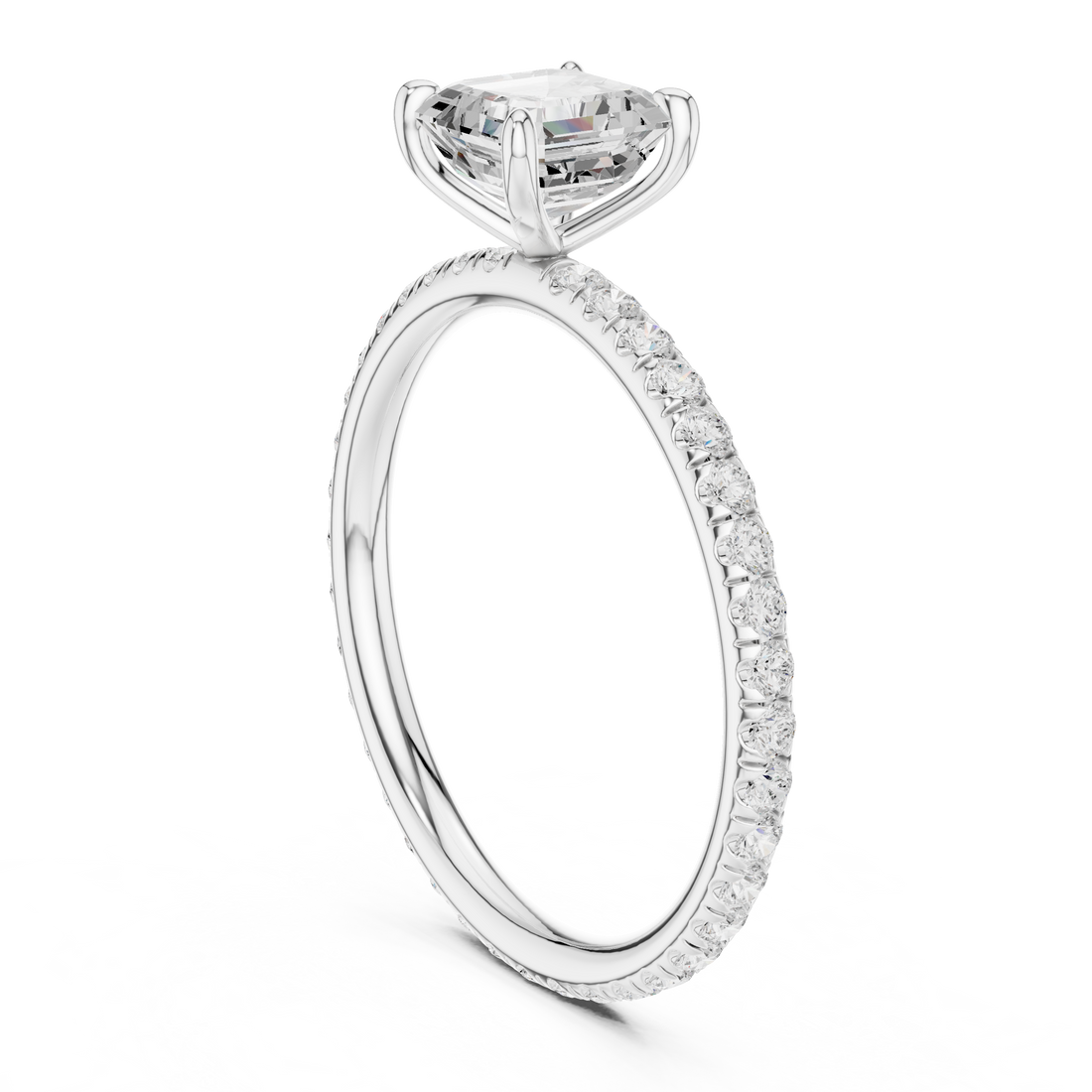 Diamond pendant necklace with sparkling centerpiece.