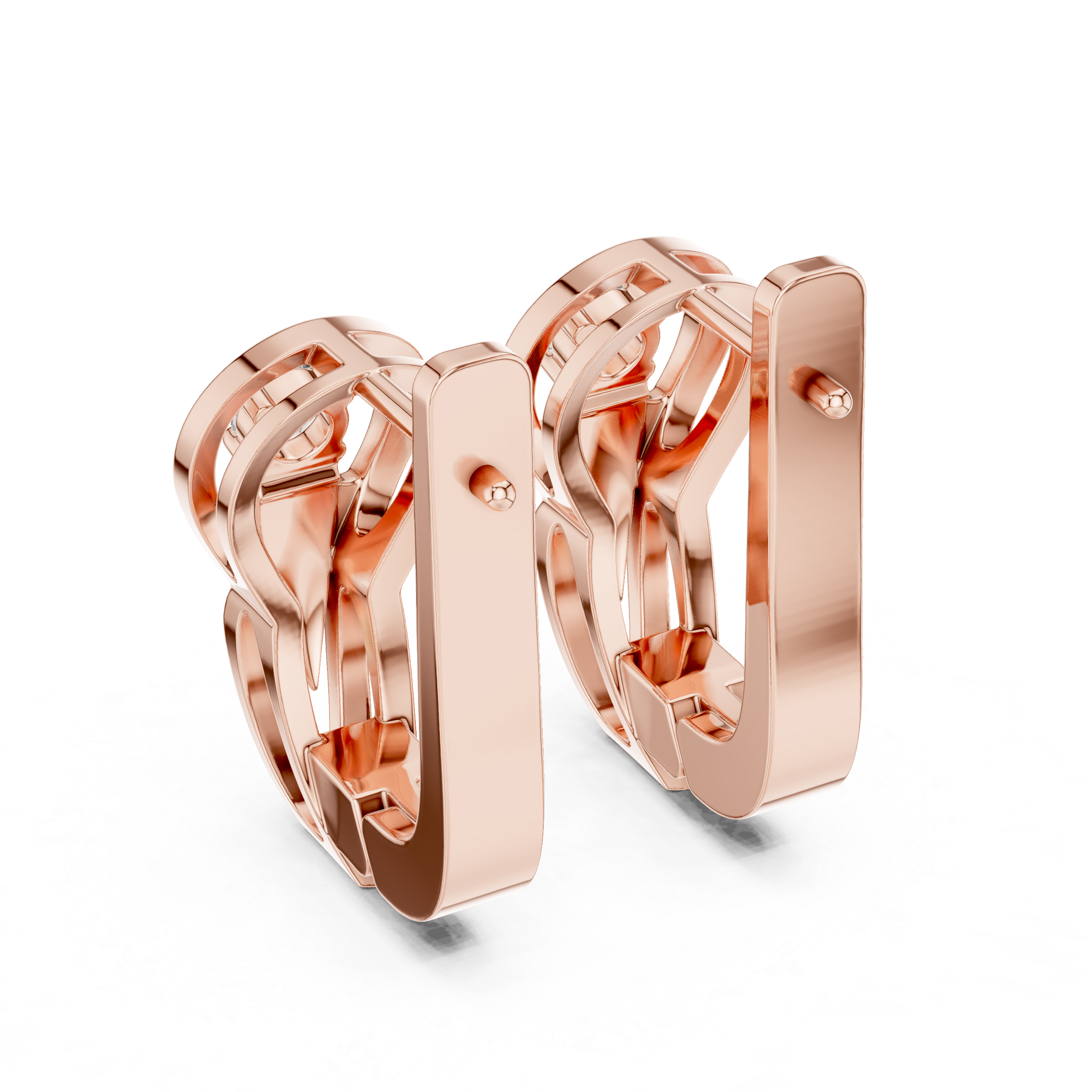 Solitaire Round Brilliant Diamond Modern Oval Hoop Earrings