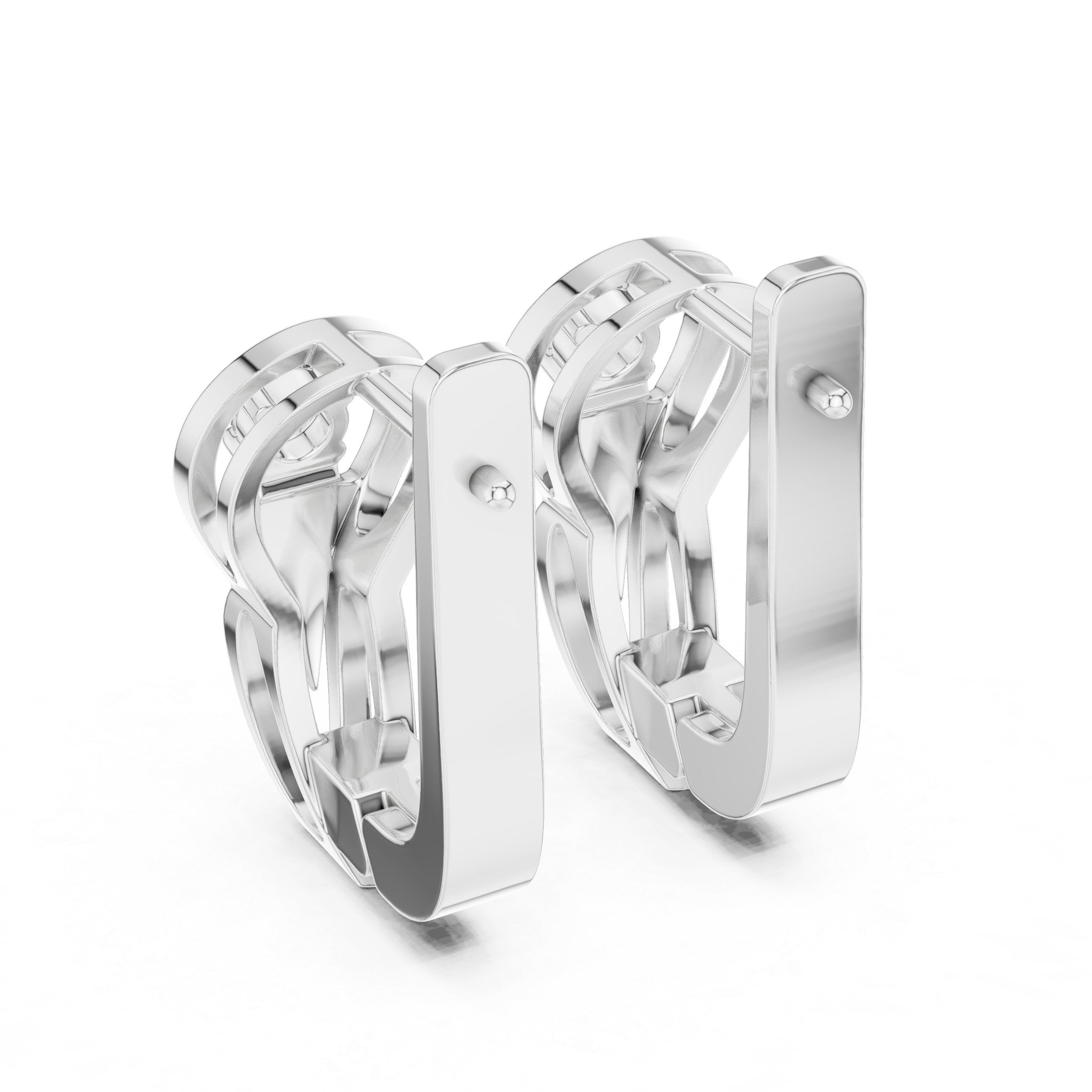 Solitaire Round Brilliant Diamond Modern Oval Hoop Earrings