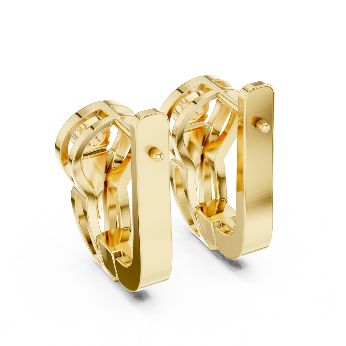 Solitaire Round Brilliant Diamond Modern Oval Hoop Earrings