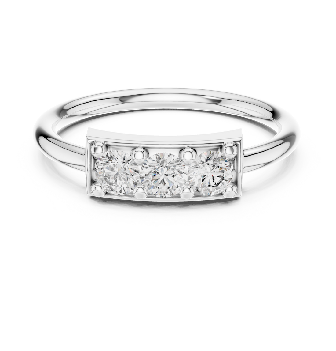 Promise ring with minimal polished band.