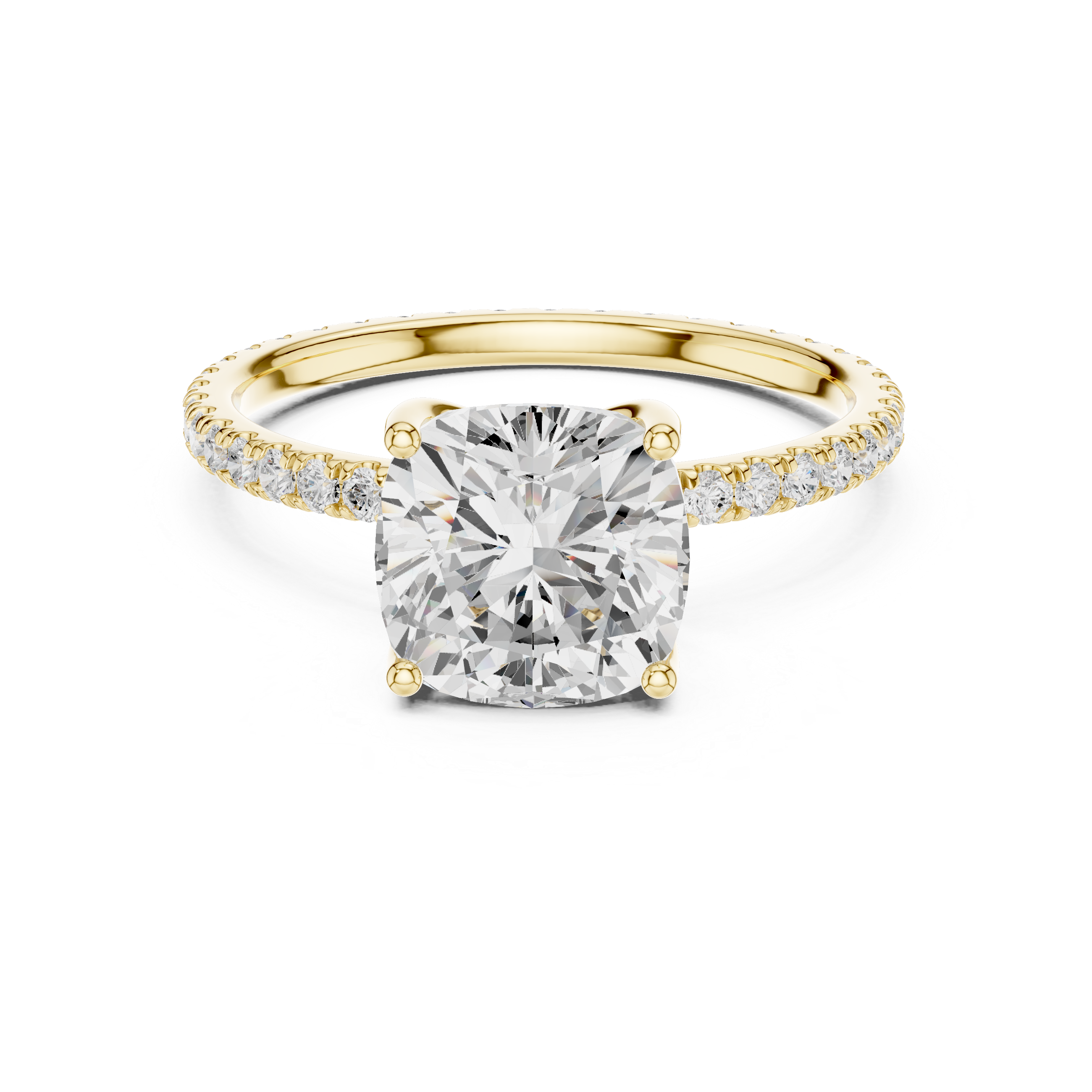 Classic princess-cut engagement ring with sparkling center stone.