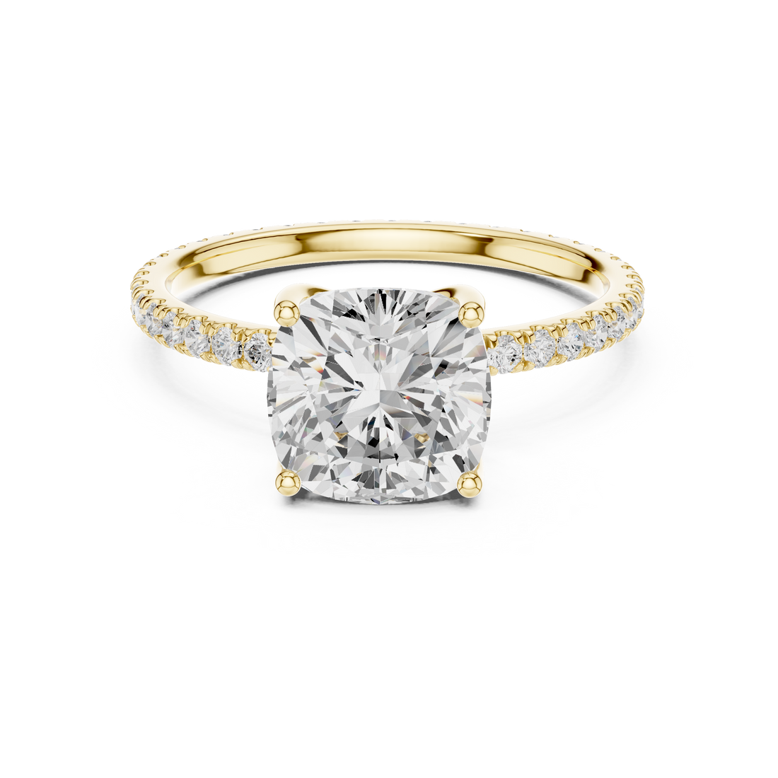 Classic princess-cut engagement ring with sparkling center stone.