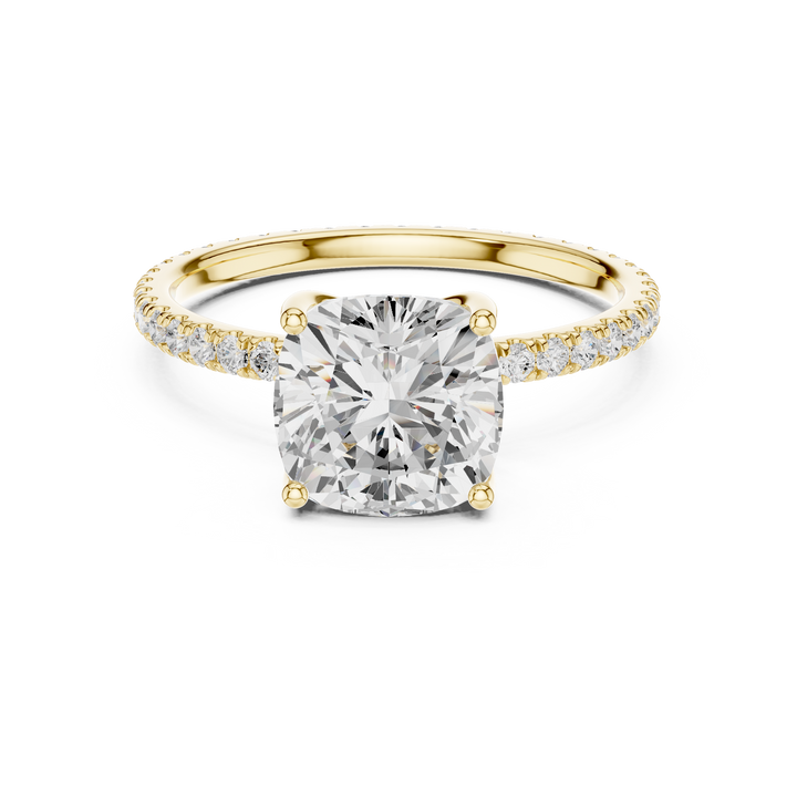 Classic princess-cut engagement ring with sparkling center stone.