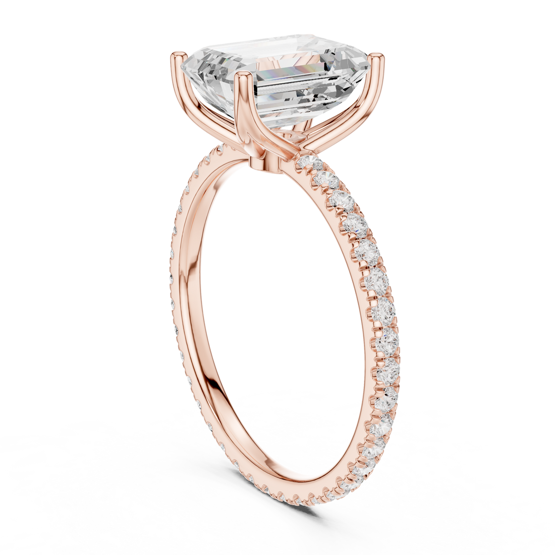 White gold solitaire ring with refined prong setting.