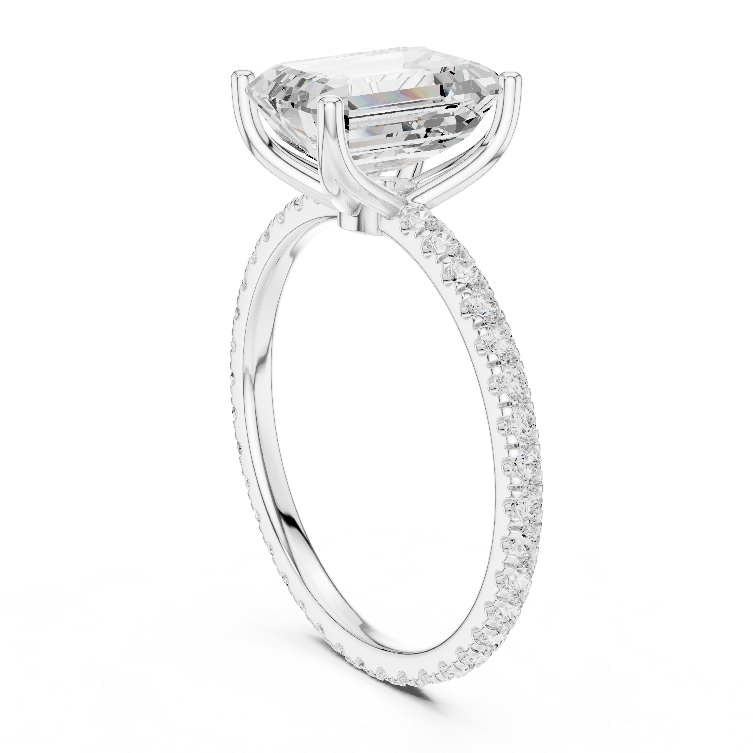Double row diamond band with brilliant shine.