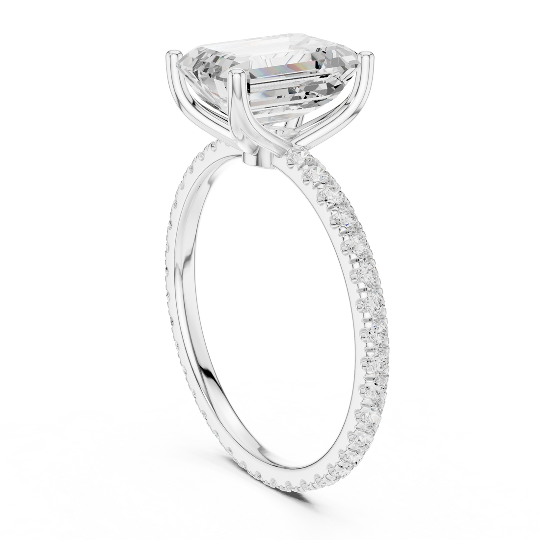 Double row diamond band with brilliant shine.