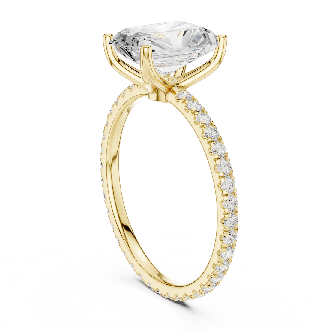 Men's gold band ring with polished shine.