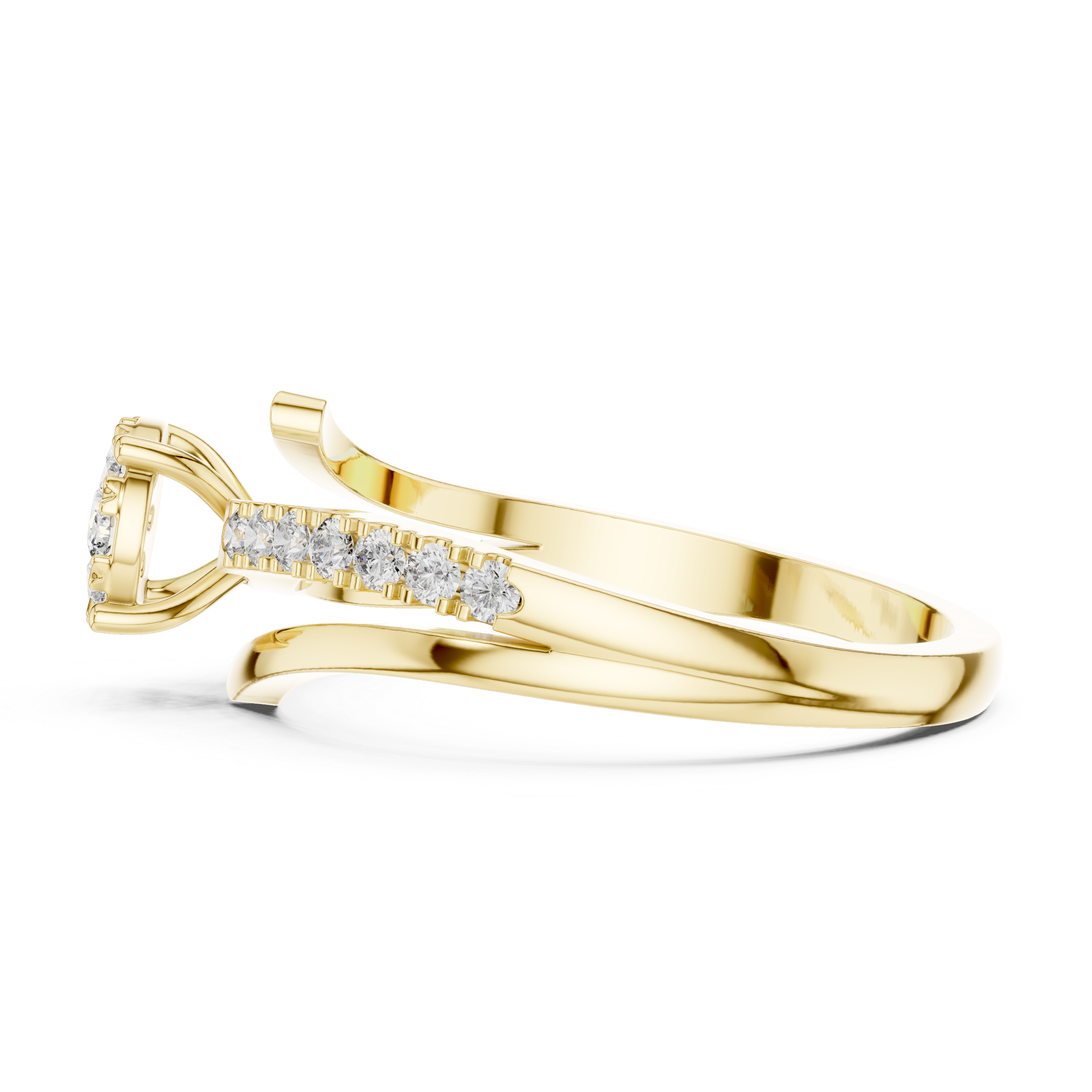 Rose gold diamond bangle bracelet designed with shimmering lab-grown stones and a polished smooth finish.