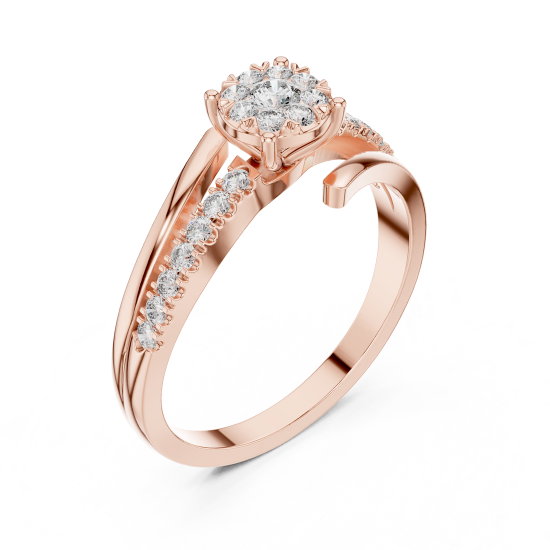 Sophisticated CZ diamond solitaire ring designed in gold plating with a polished band and elegant finish.