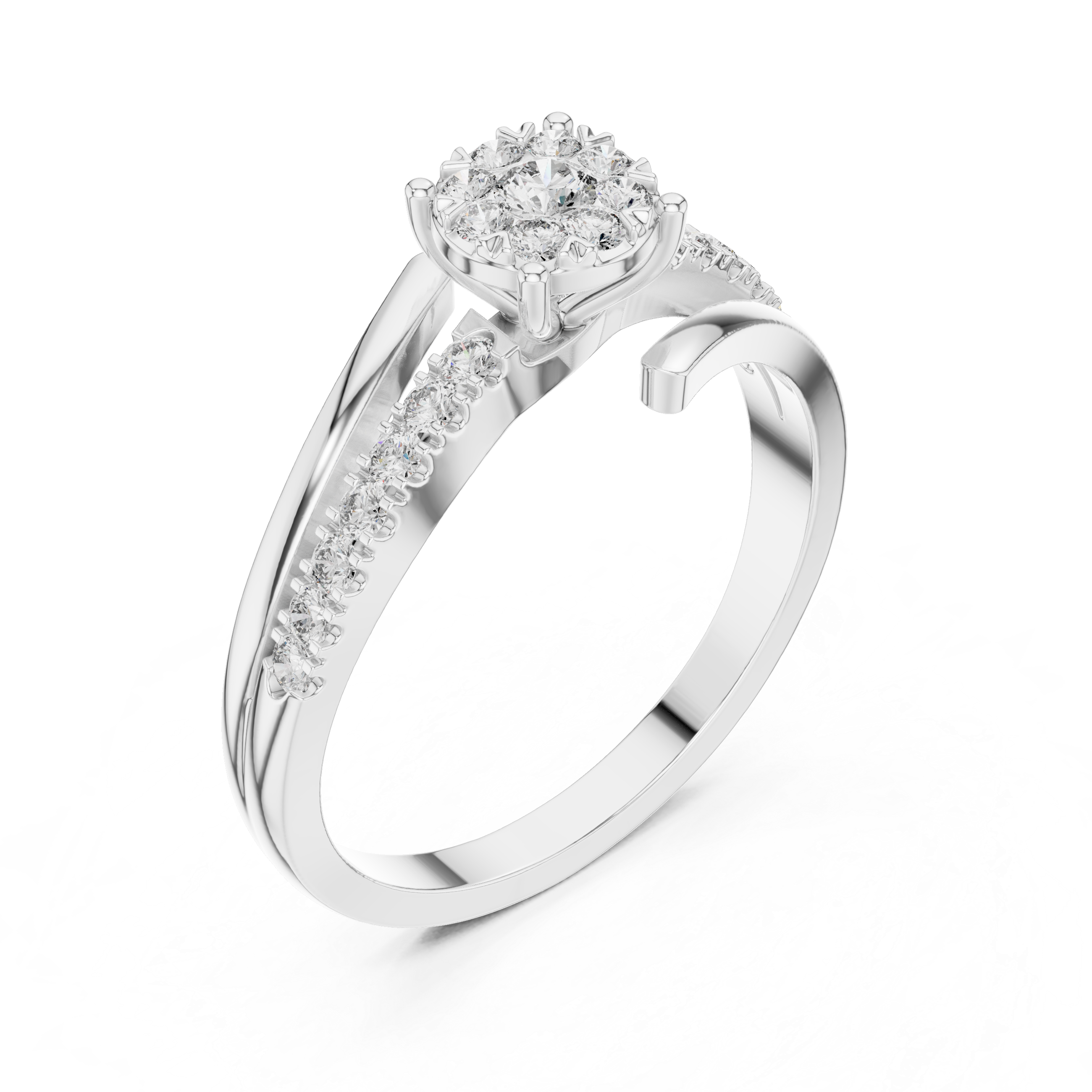 Classic princess-cut CZ diamond ring designed in white gold plating for timeless everyday elegance.