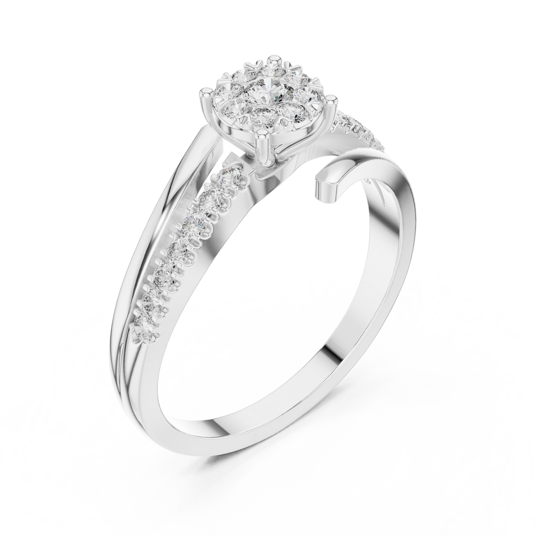 Classic princess-cut CZ diamond ring designed in white gold plating for timeless everyday elegance.