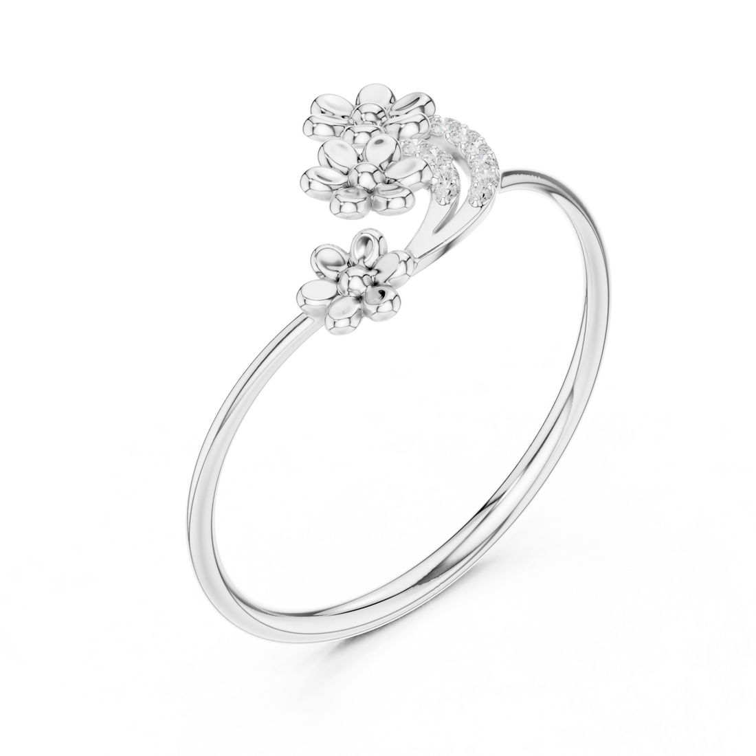 Elegant lab-grown diamond nose pin designed in polished gold with a brilliant round stone.