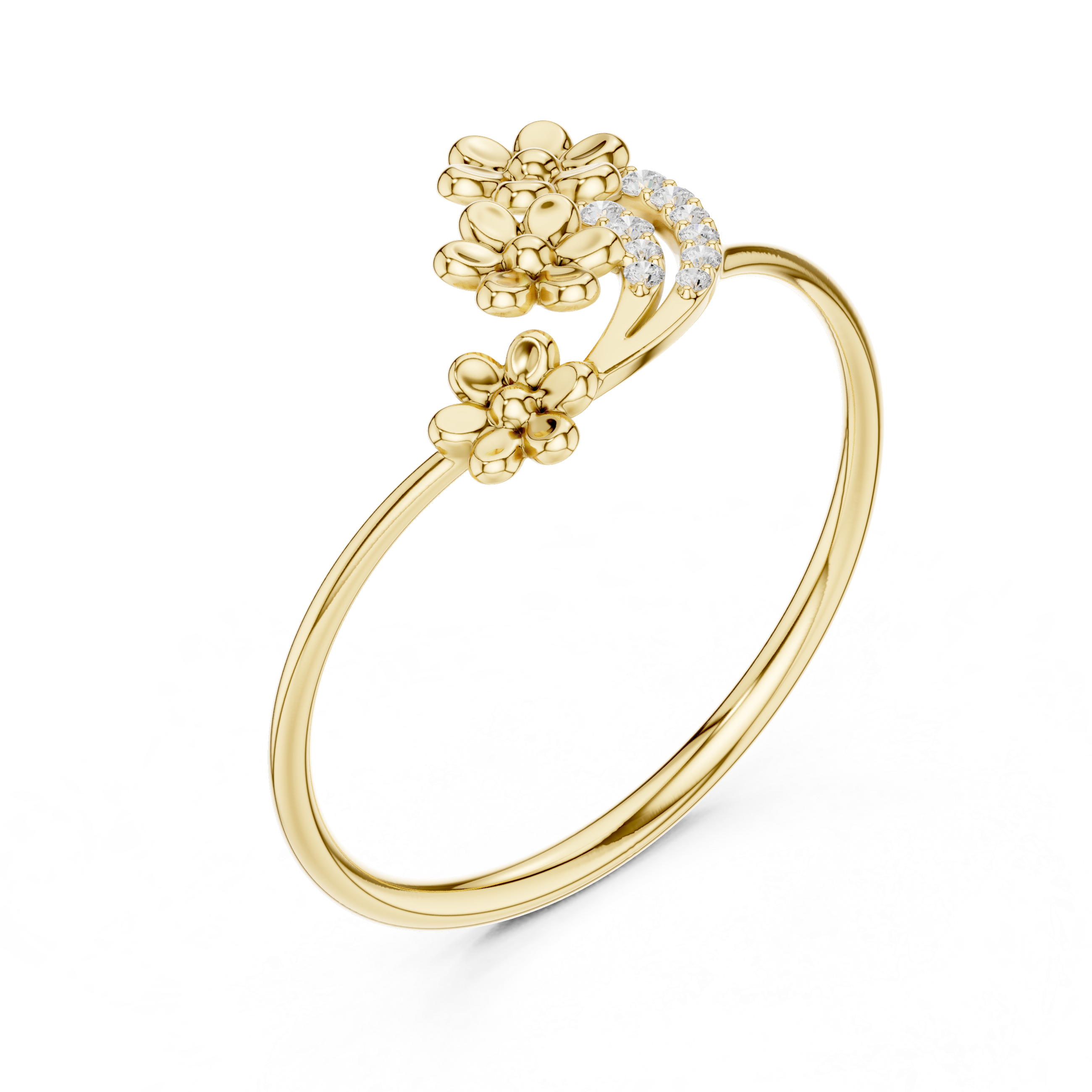 Decorative CZ diamond nose stud crafted in gold plating with elegant sparkle.