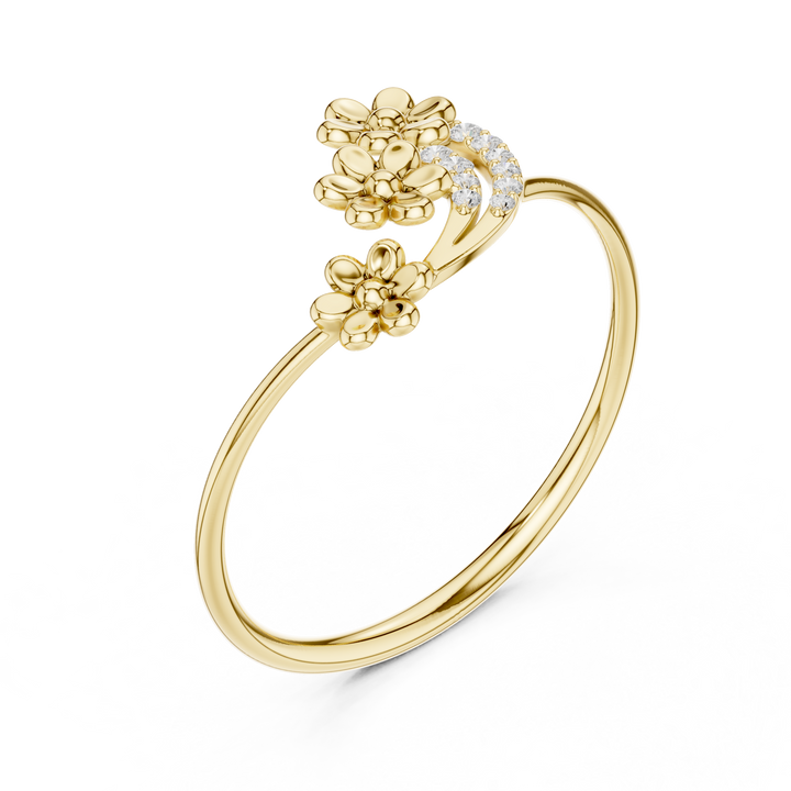 Decorative CZ diamond nose stud crafted in gold plating with elegant sparkle.