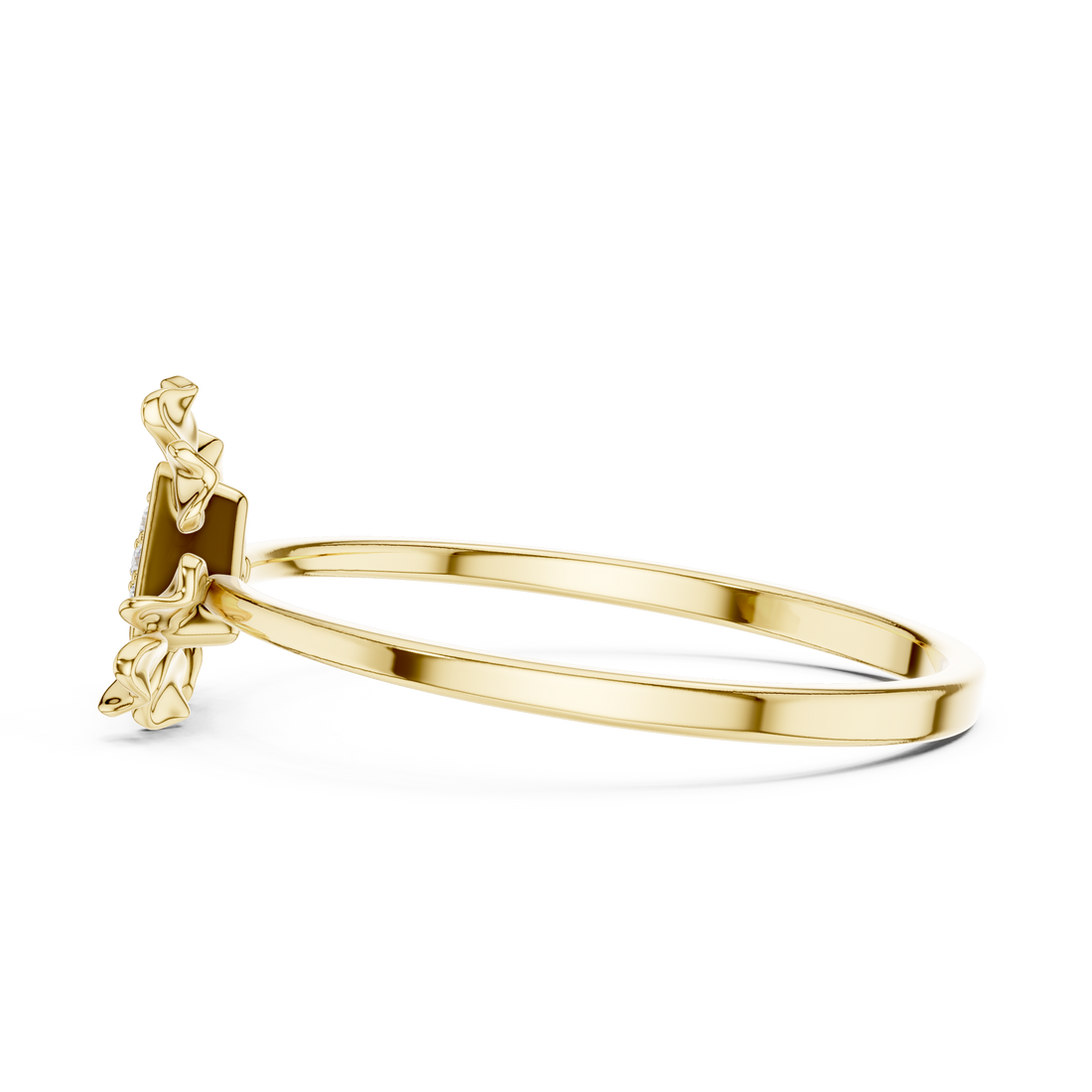 Adjustable baby ring designed in polished gold with smooth rounded edges.