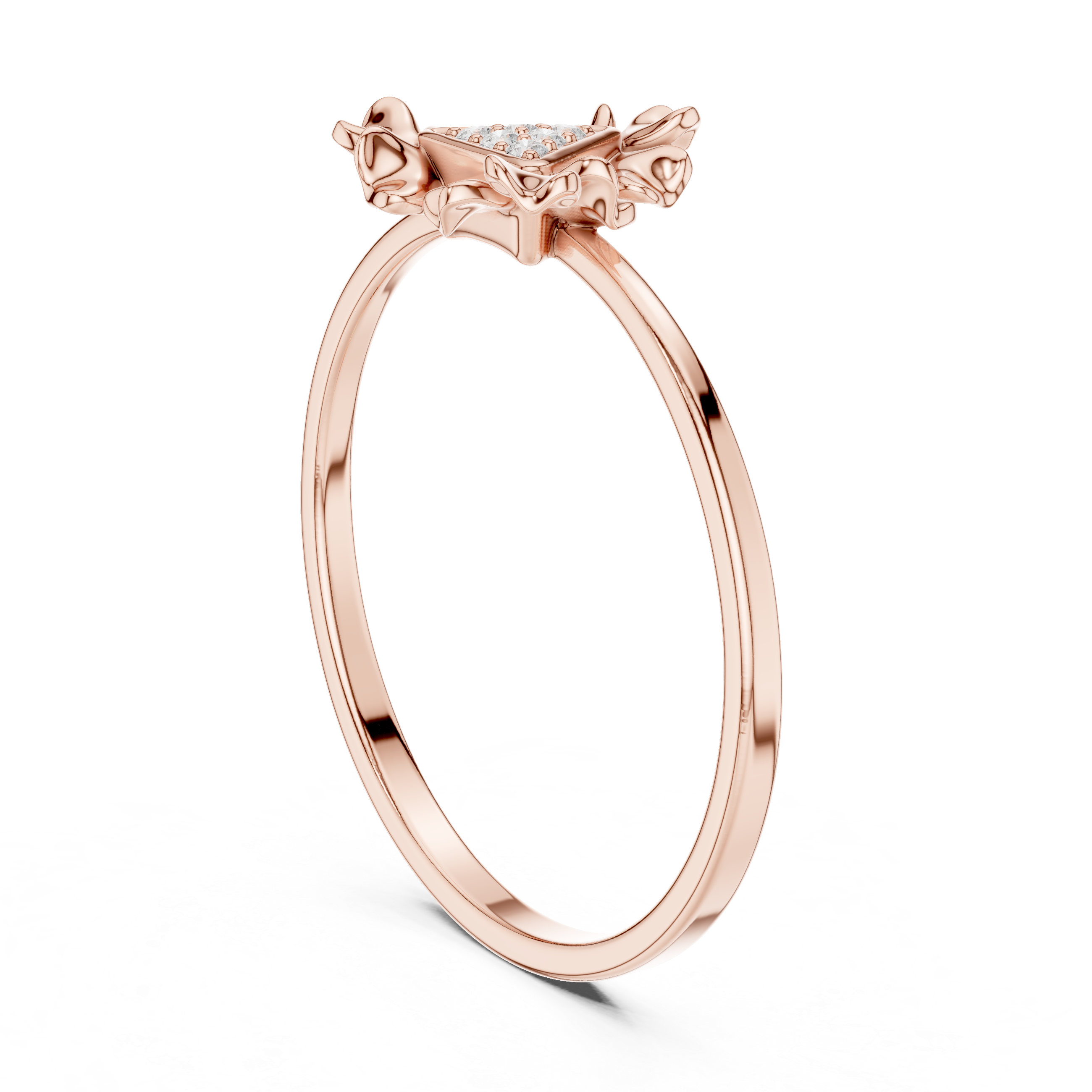 Anniversary ring crafted in rose gold featuring brilliant lab-grown diamonds arranged in a sparkling row.