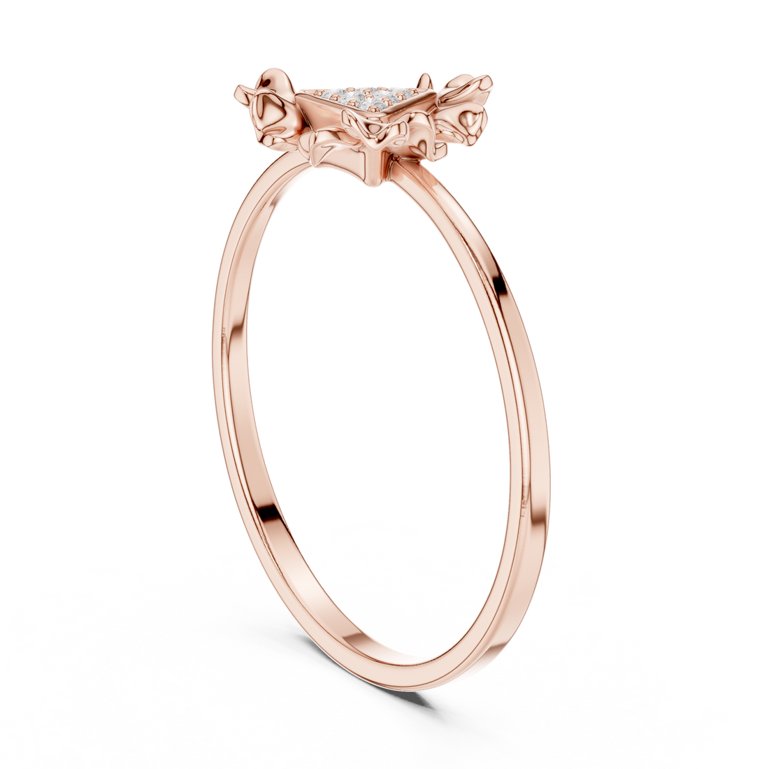Anniversary ring crafted in rose gold featuring brilliant lab-grown diamonds arranged in a sparkling row.