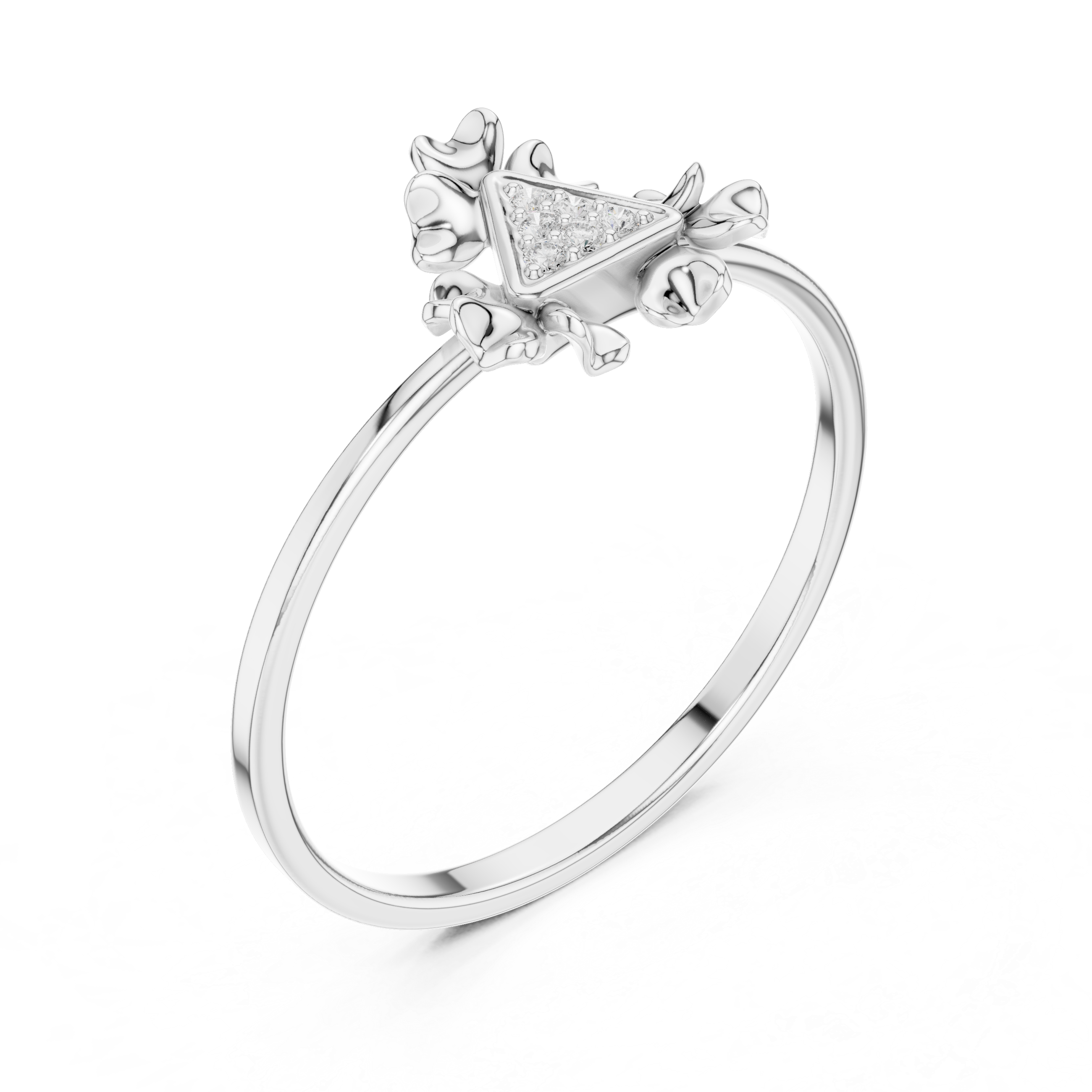 Elegant stackable ring set featuring multiple thin gold bands with diamond detailing.