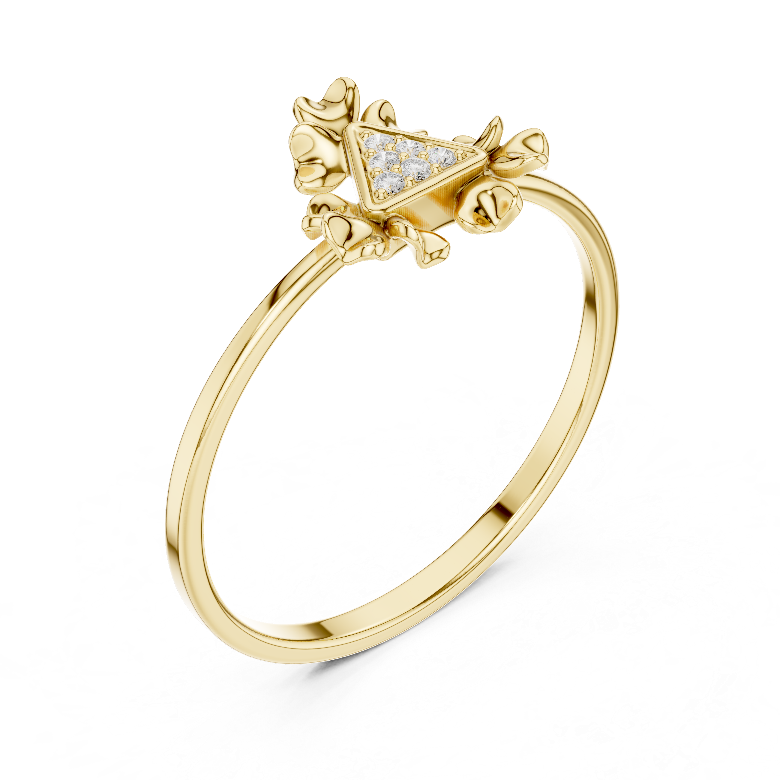 Minimalist gold chain necklace designed with a delicate diamond pendant centerpiece.
